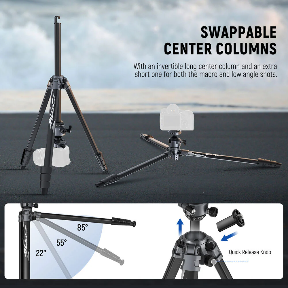 Neewer LT07 Aluminum Travel Tripod with Ball Head - Image 5