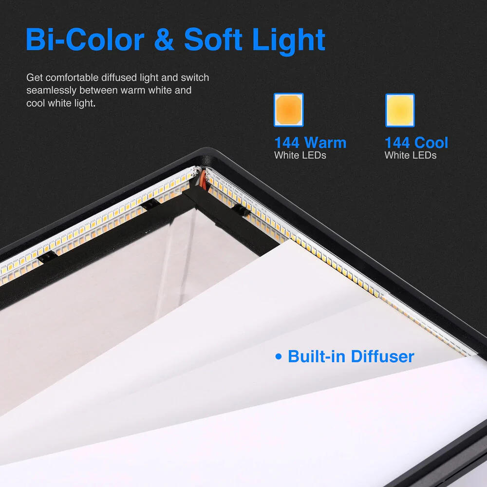 Neewer NL-288ARC Bi-Color LED Light Panel (2-Light Kit) - Image 6