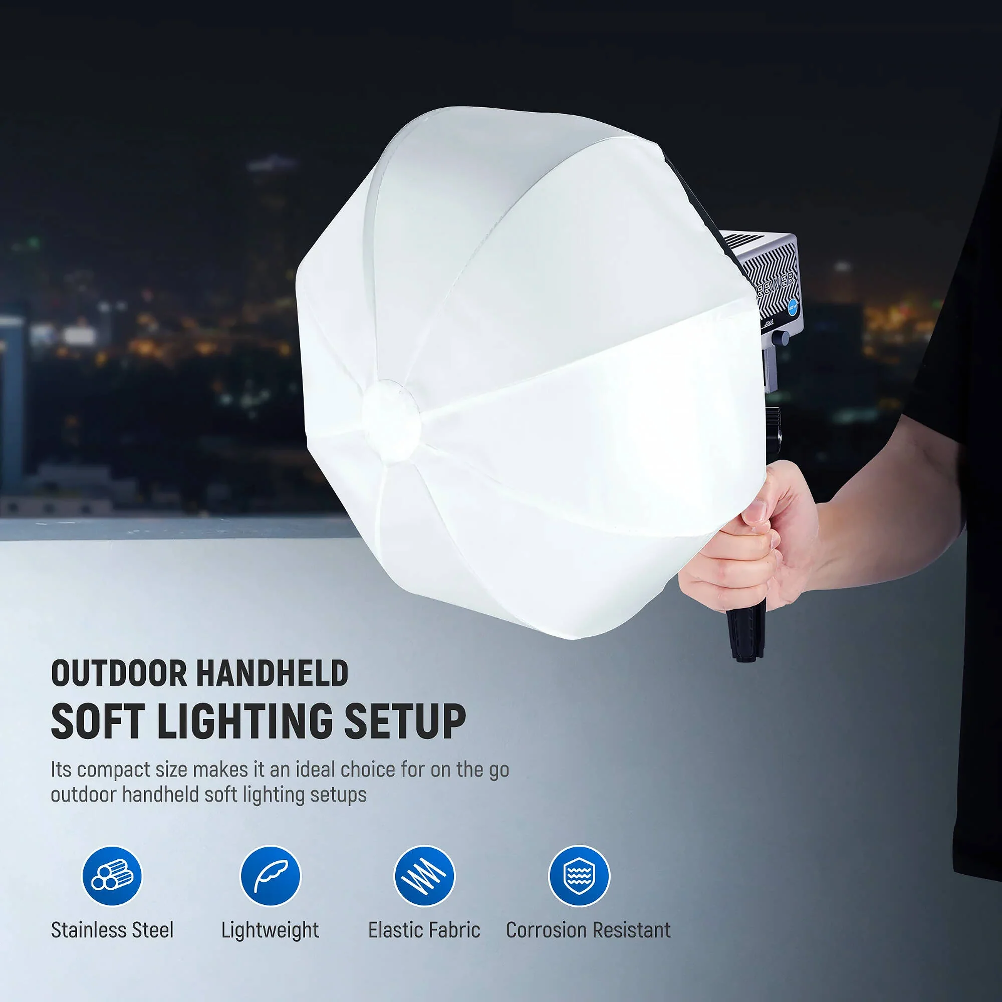 Neewer NS7L Lantern Softbox for HS60B Mini Bi-Color LED Monolight (12") - Image 4