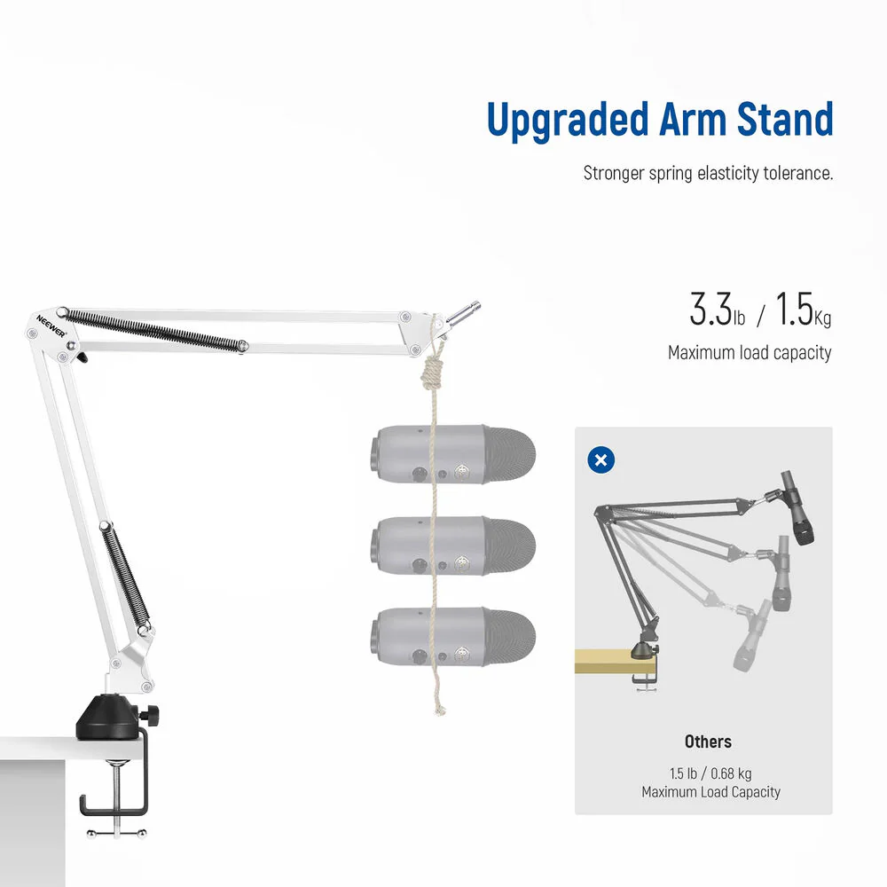 Neewer NW-35 Suspension Boom Scissor Mic Arm Stand (Black) - Image 3