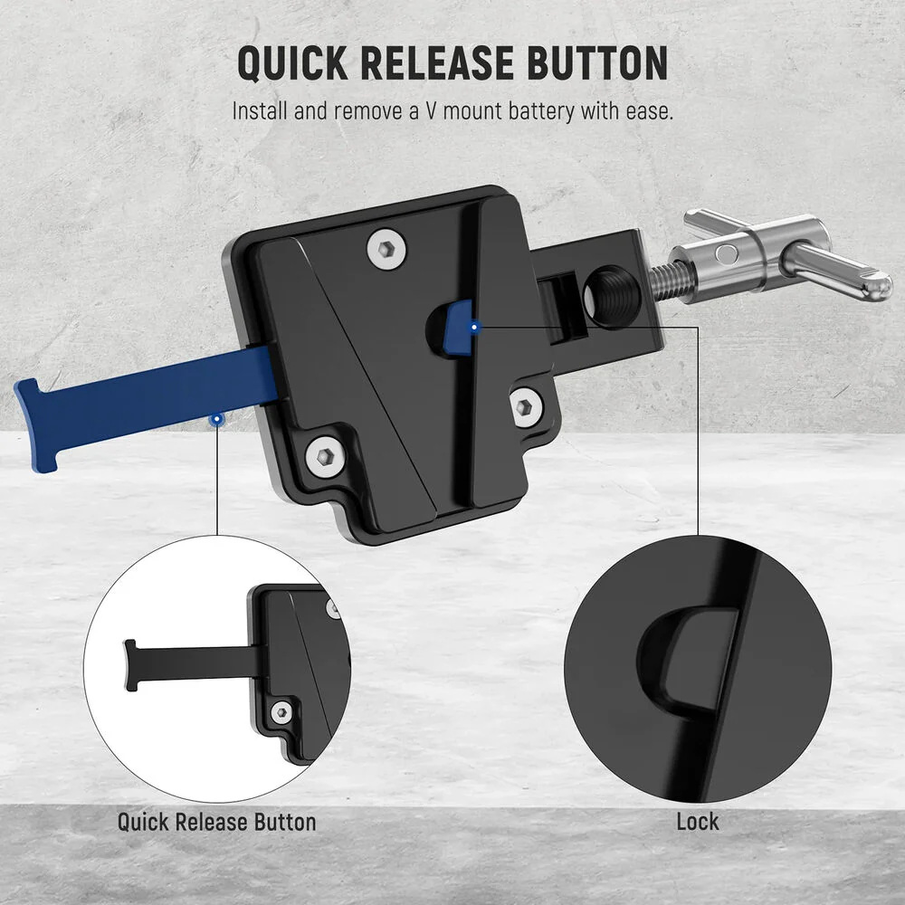 Neewer PS006 V-Lock Mounting Plate with Super Crab Clamp - Image 6