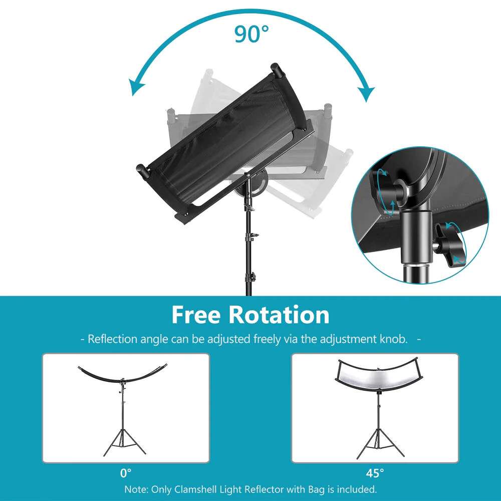 Neewer Small Clamshell Light Reflector/Diffuser with Carry Bag (39 x 18") - Image 5