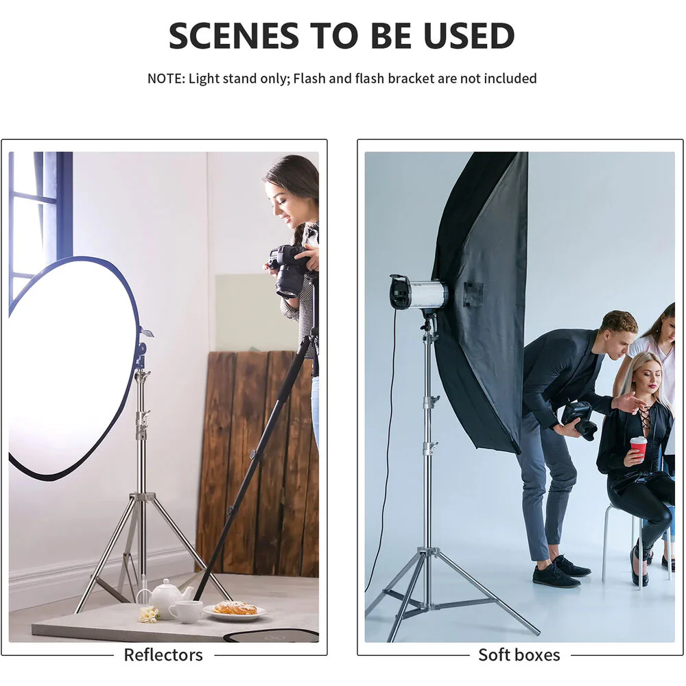 Neewer Stainless Steel Photography Light Stand (6.6') - Image 5