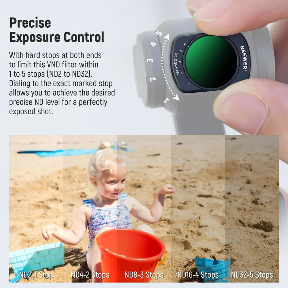Neewer VND Black Diffusion Filter for DJI Osmo Pocket 3 (1/4 Grade) - Image 4