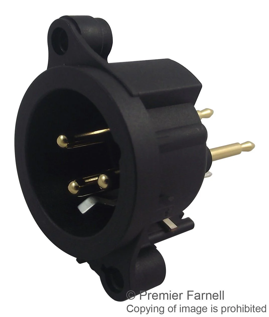 NEUTRIK NC3MAAV-0 XLR Audio Connector, 3 Contacts, Plug, PCB Mount, Gold Plated Contacts, Plastic Body, AA Series