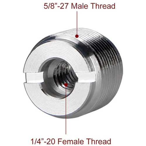 Niceyrig 5/8" Male to 1/4" Female Microphone Screw Thread Adapter (Pack of 2) - Image 3