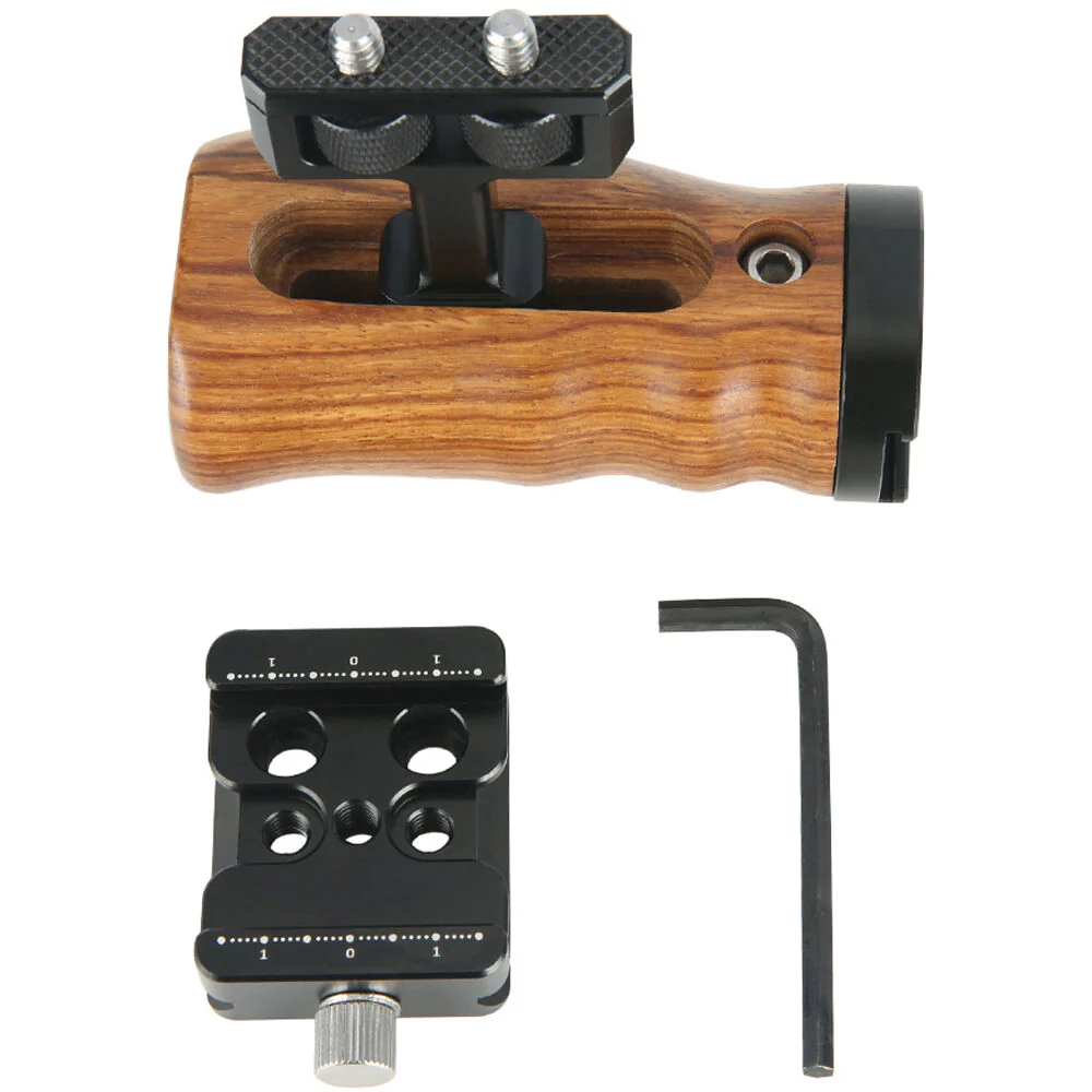 Niceyrig DSLR Wooden Side Handle with Arca-Type Quick Release Clamp - Image 5