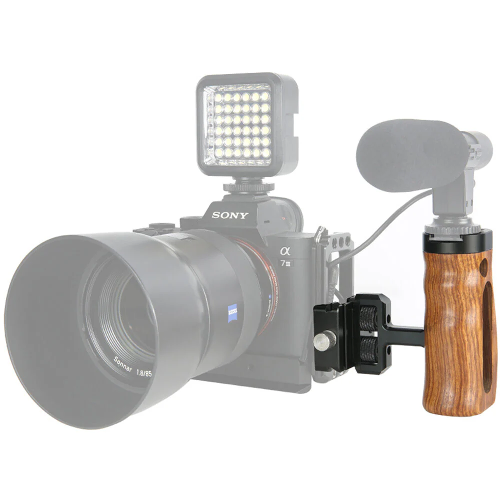 Niceyrig DSLR Wooden Side Handle with Arca-Type Quick Release Clamp - Image 7