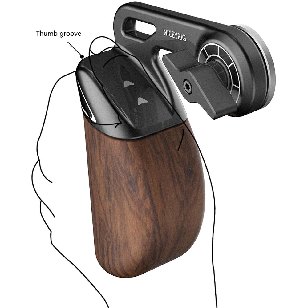 Niceyrig Wooden Handle with ARRI Rosette Mount (Left) - Image 2