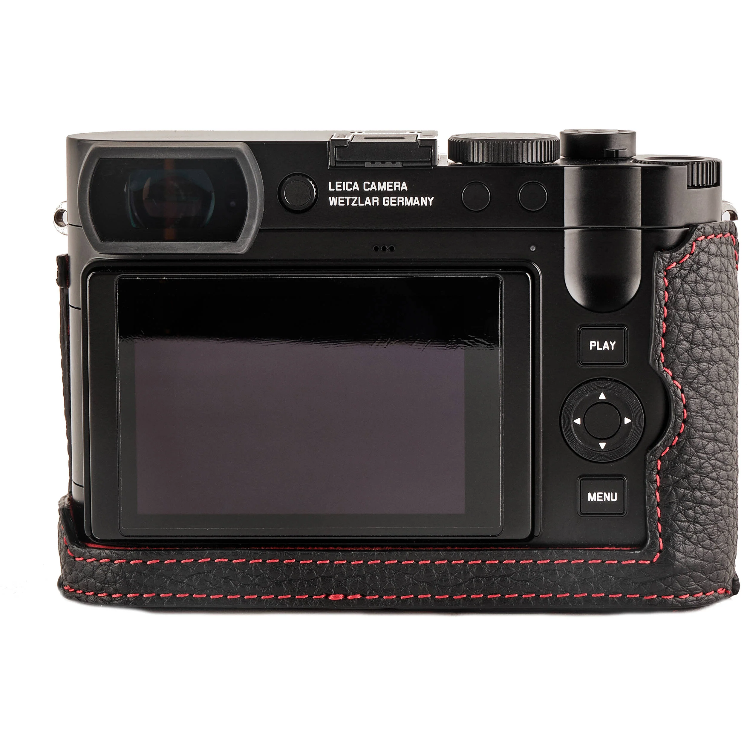 Oberwerth Tagcase Hydrophobic Line Leder for Leica Q3 (Black with Red Lining) - Image 4