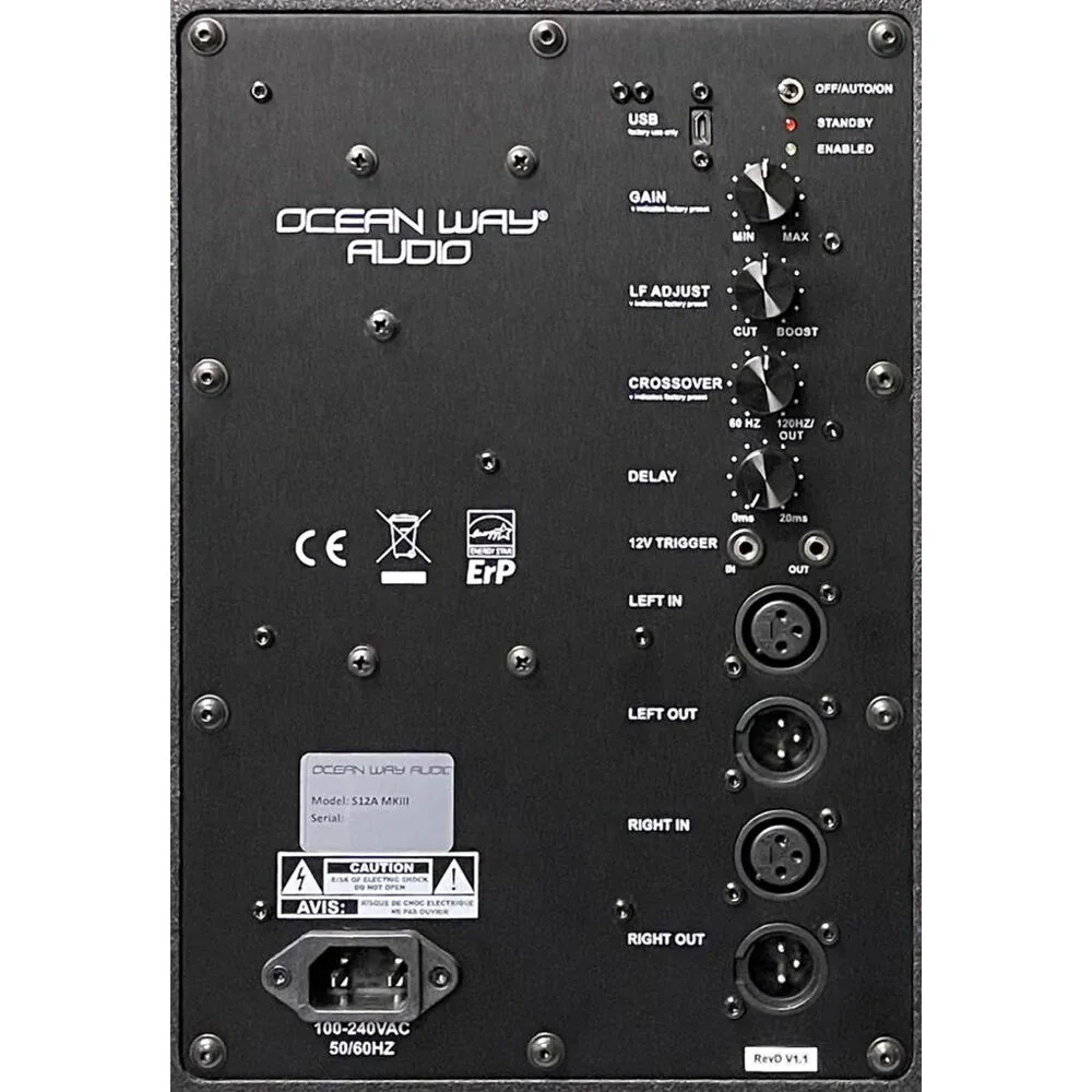 Ocean Way Audio S12A Mk III 12" Active Subwoofer - Image 3