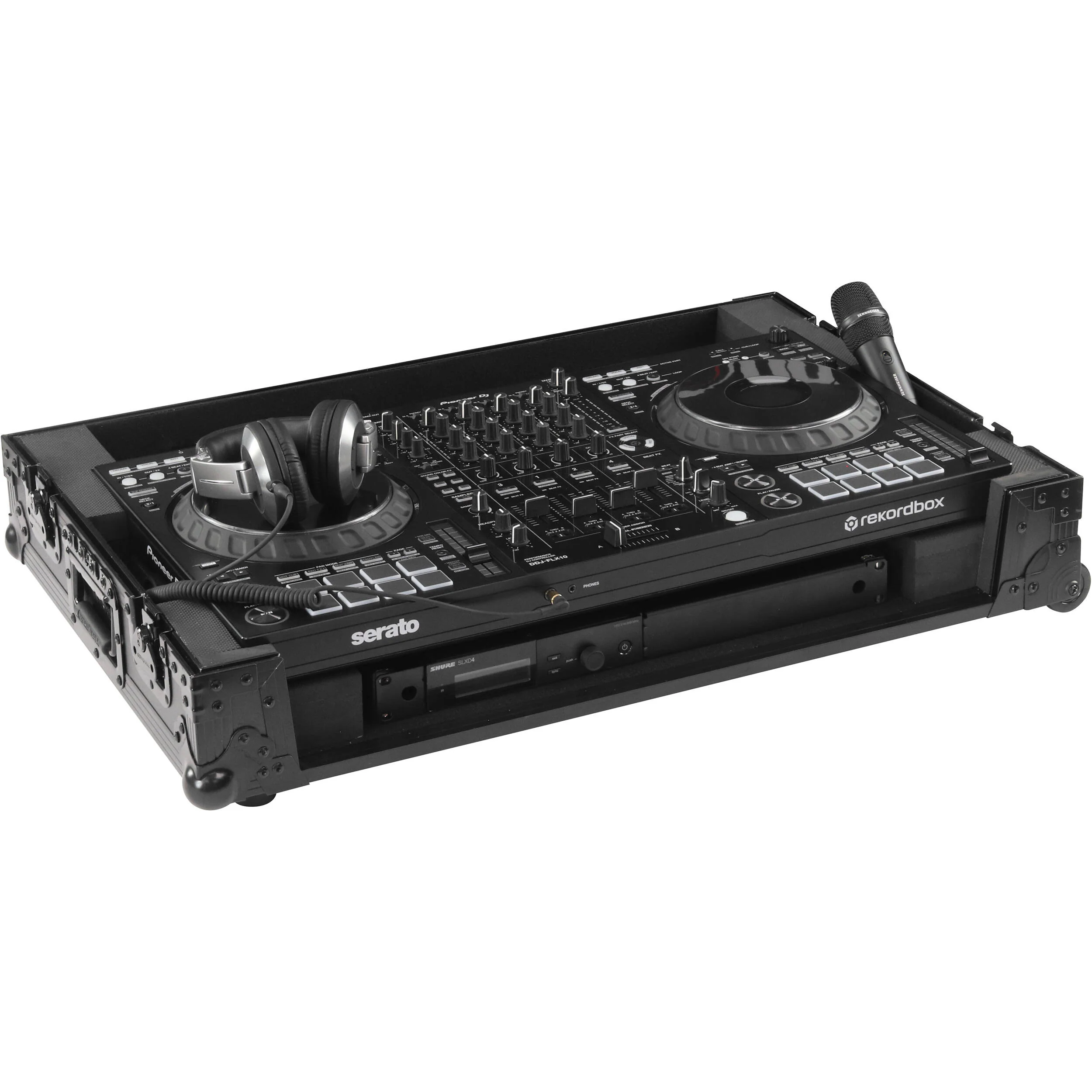 Odyssey Black Label DDJ-FLX10 Flight Case with Corner Wheels (All Black) - Image 5
