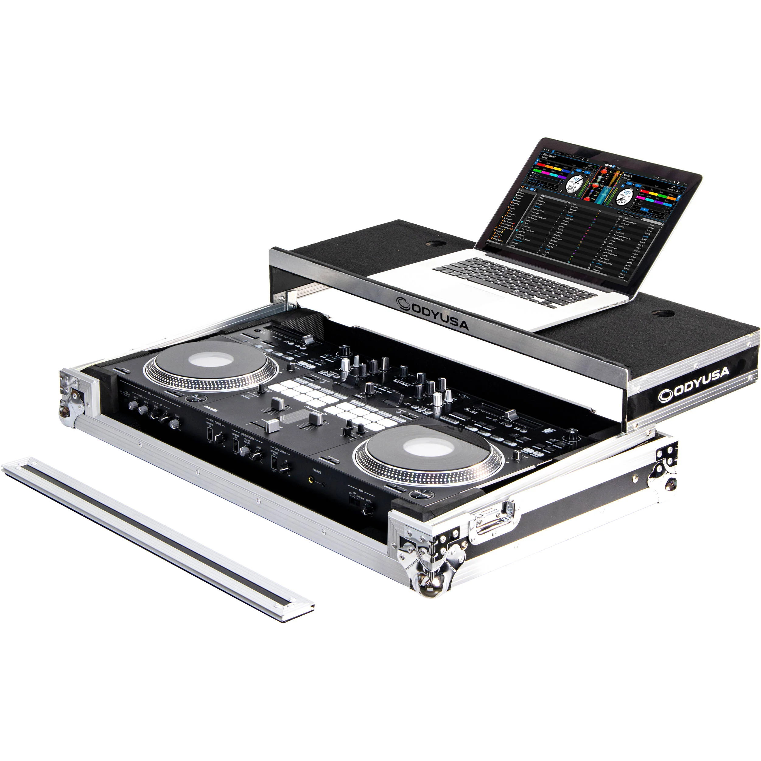 Odyssey Flight Zone Glide Style Flight Case for Pioneer DDJ-REV7 (Silver on Black) - Image 2