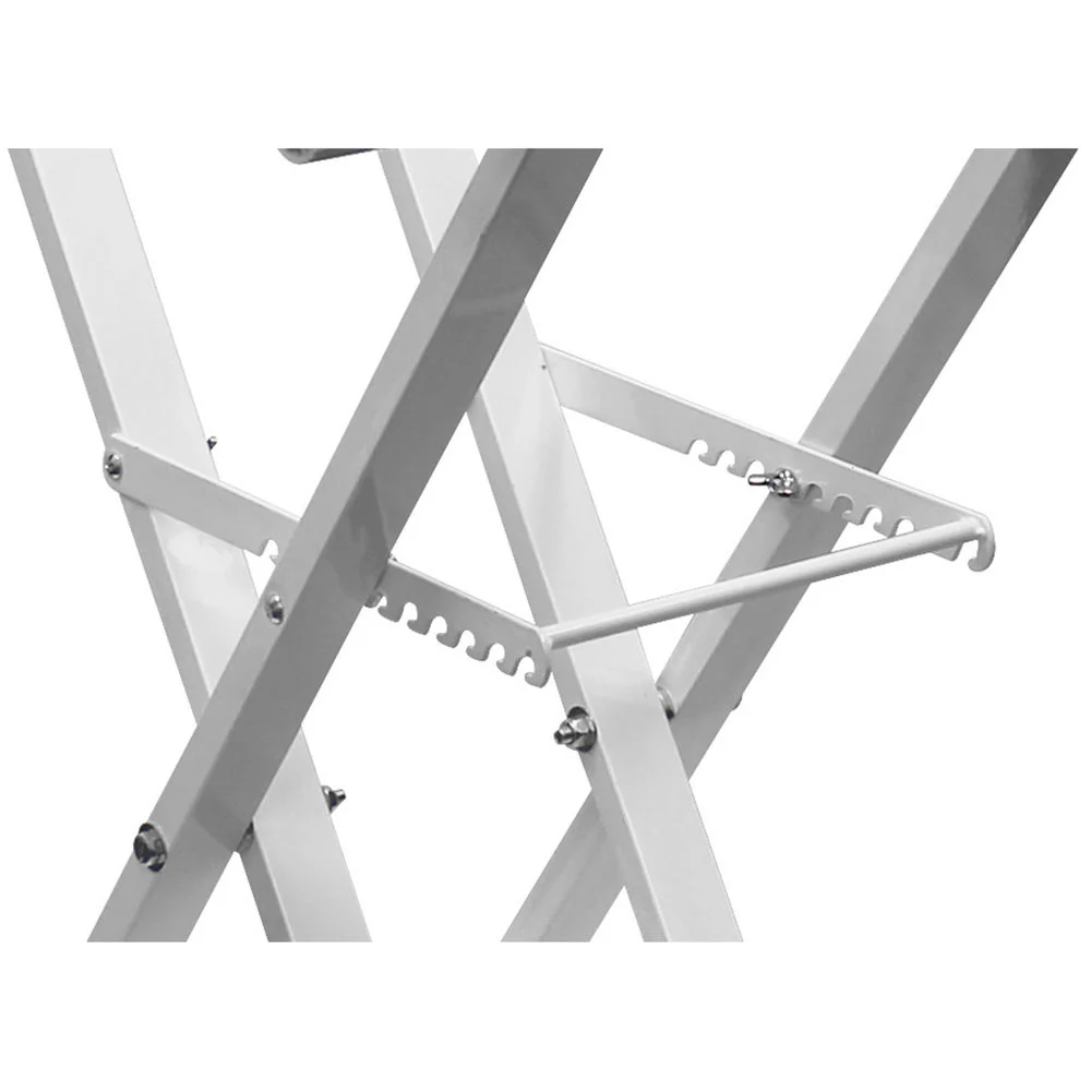 Odyssey Innovative Designs X-Stand Combo Dual Tier Heavy-Duty Folding Stand with Microphone Boom & Laptop/Gear Shelf (White) - Image 5