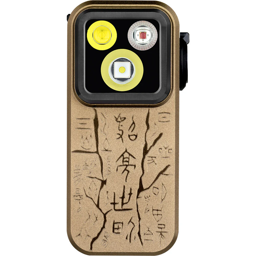 Olight Oclip Pro Rechargeable Clip-On Light (Tan with Ancient Script)