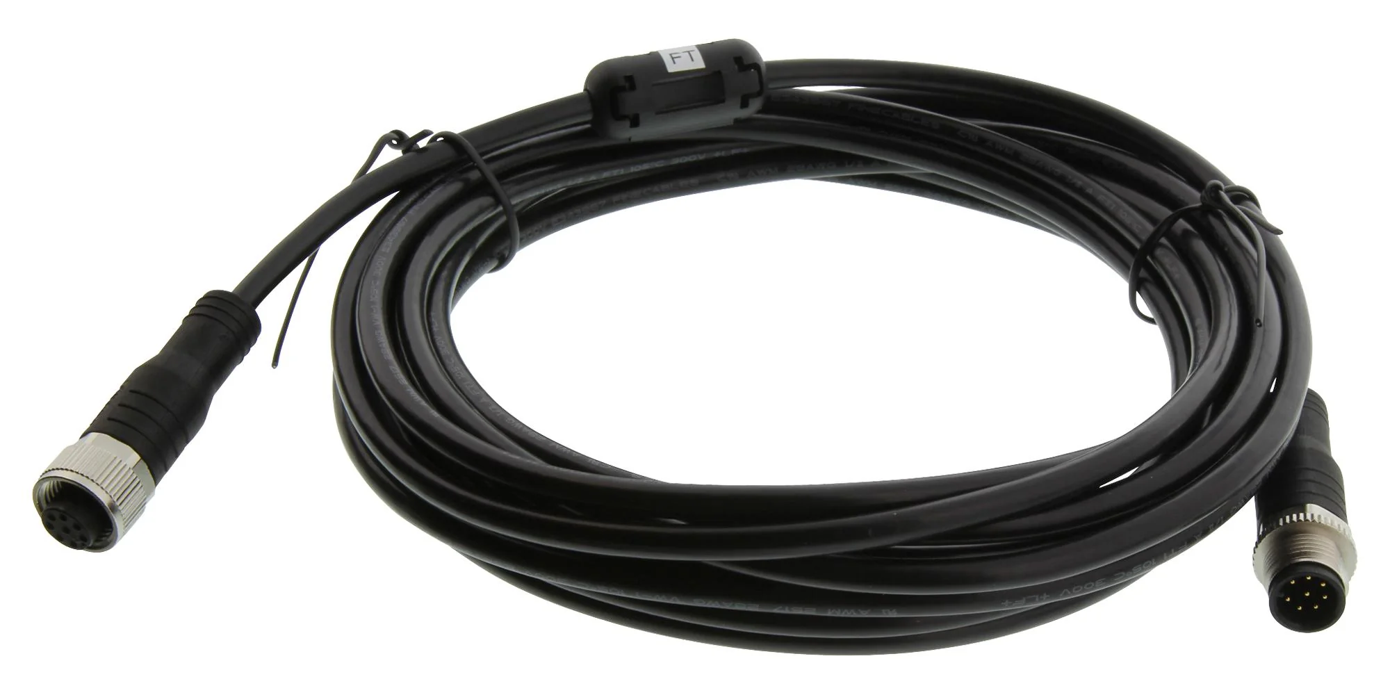 Omega DM12CAB-8-3 DM12CAB-8-3 Sensor Cable M12 Plug Receptacle 8 Positions 3 m 9.8 ft DM12CAB