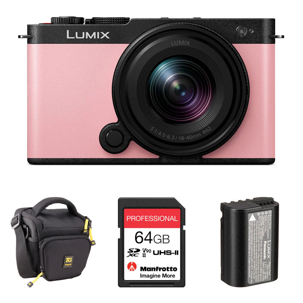 Panasonic Lumix S9 Mirrorless Camera 18-40mm f/4.5-6.3 Lens and Essentials+ Kit (Sakura Pink)
