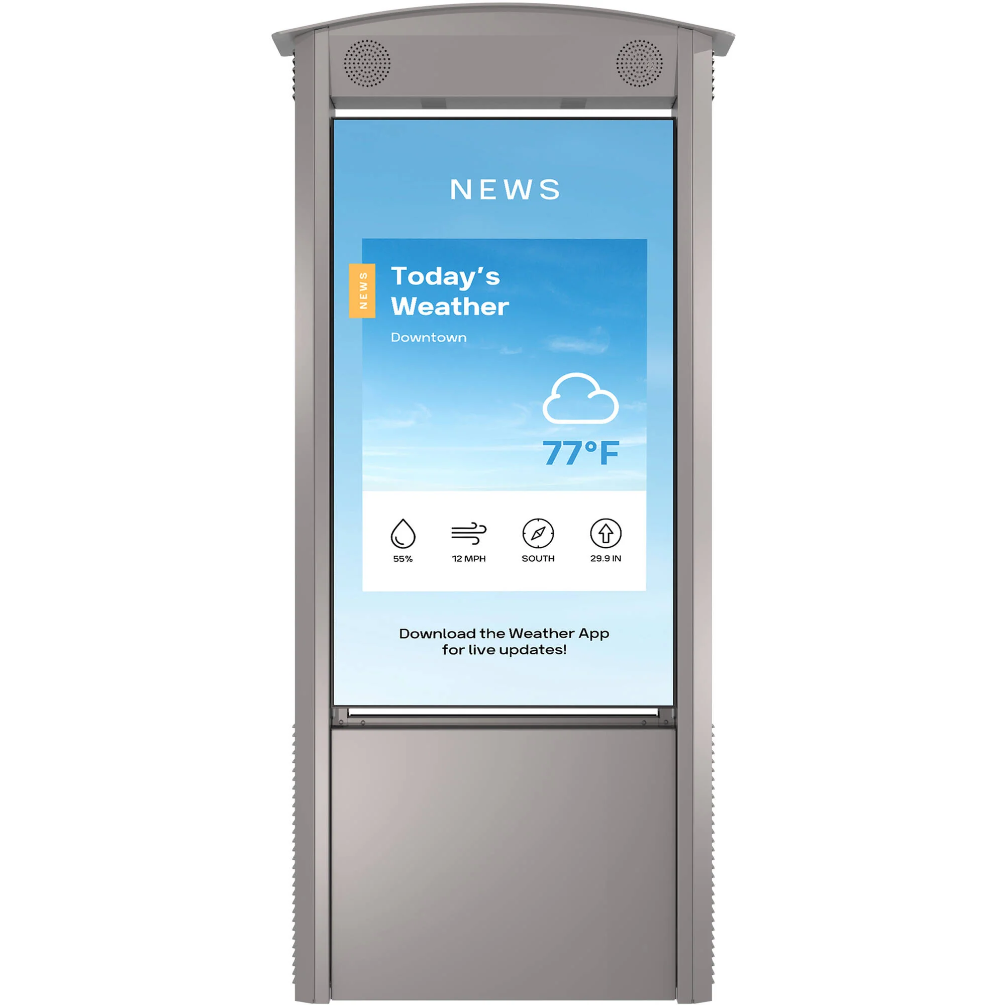 Peerless-AV Dual-Sided Smart City Kiosk with 55" Displays and Speakers (Silver) - Image 2