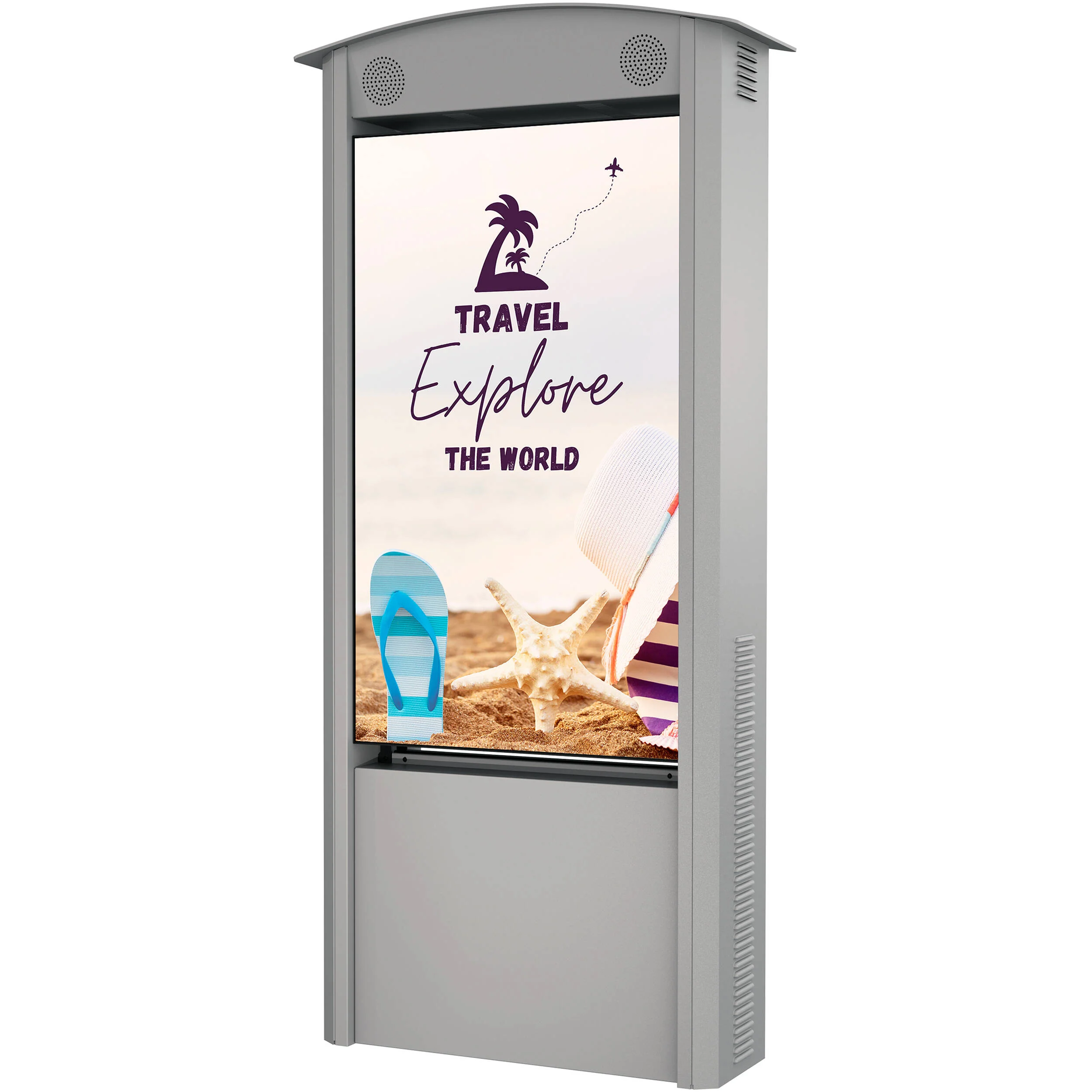 Peerless-AV Dual-Sided Smart City Kiosk with 55" Displays and Speakers (Silver) - Image 3