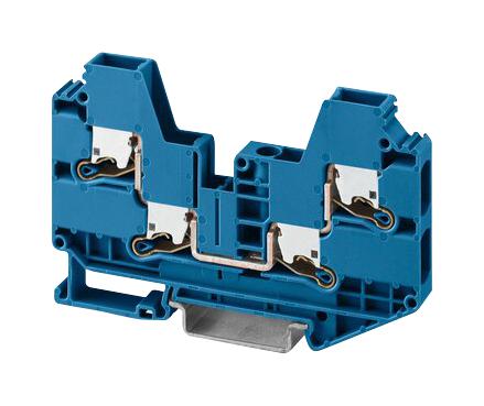 PHOENIX CONTACT 1329512 DIN Rail Mount Terminal Block, 4 Ways, 20 AWG, 8 AWG, 6 mm², Push-X, 41 A