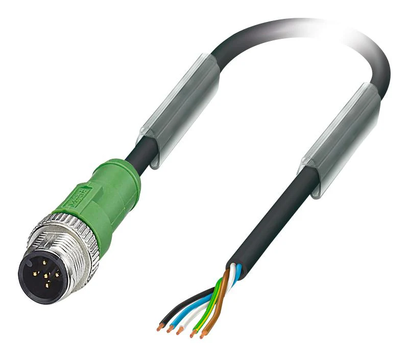 PHOENIX CONTACT 1669770 Sensor Cable, M12 Plug, Free End, 5 Positions, 3 m, 9.8 ft GTIN UPC EAN: 4017918134679 SAC-5P-M12MS/3,0-PUR