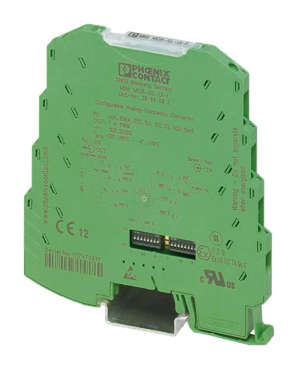 PHOENIX CONTACT 2864082 Signal Converter, Current, Voltage, Frequency, 1 Channels, 24 VDC GTIN UPC EAN: 4046356046435 MINI MCR-SL-UI-F