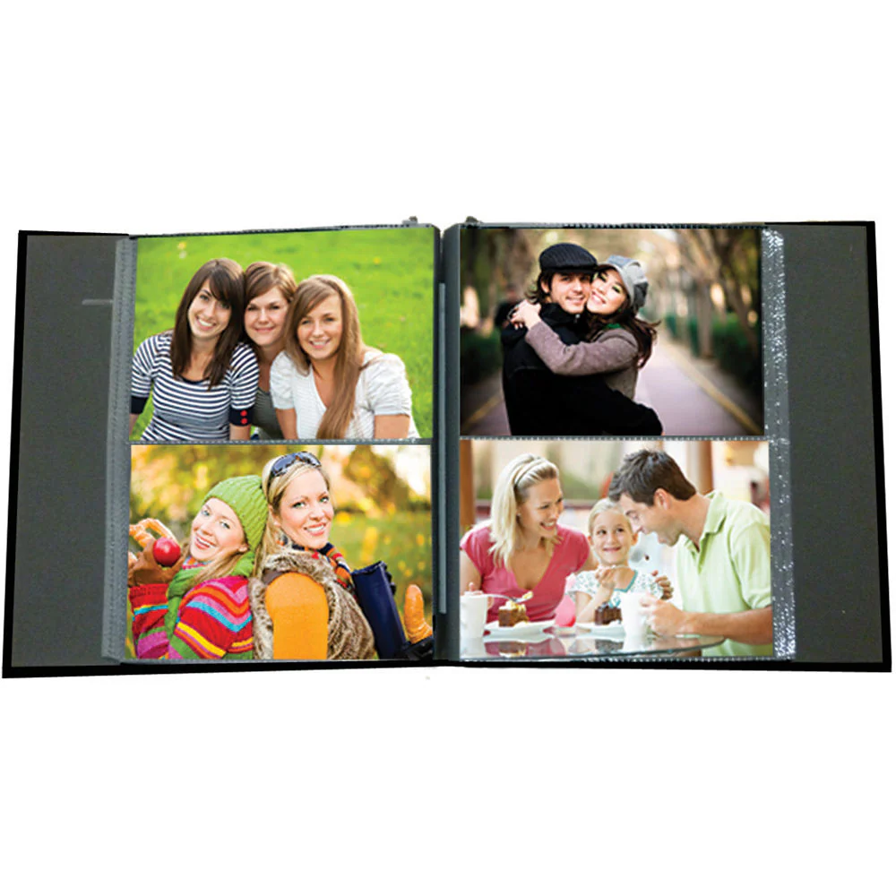 Pioneer Photo Albums 2PS160 Sewn Frame Leatherette Photo Album (Black) - Image 2