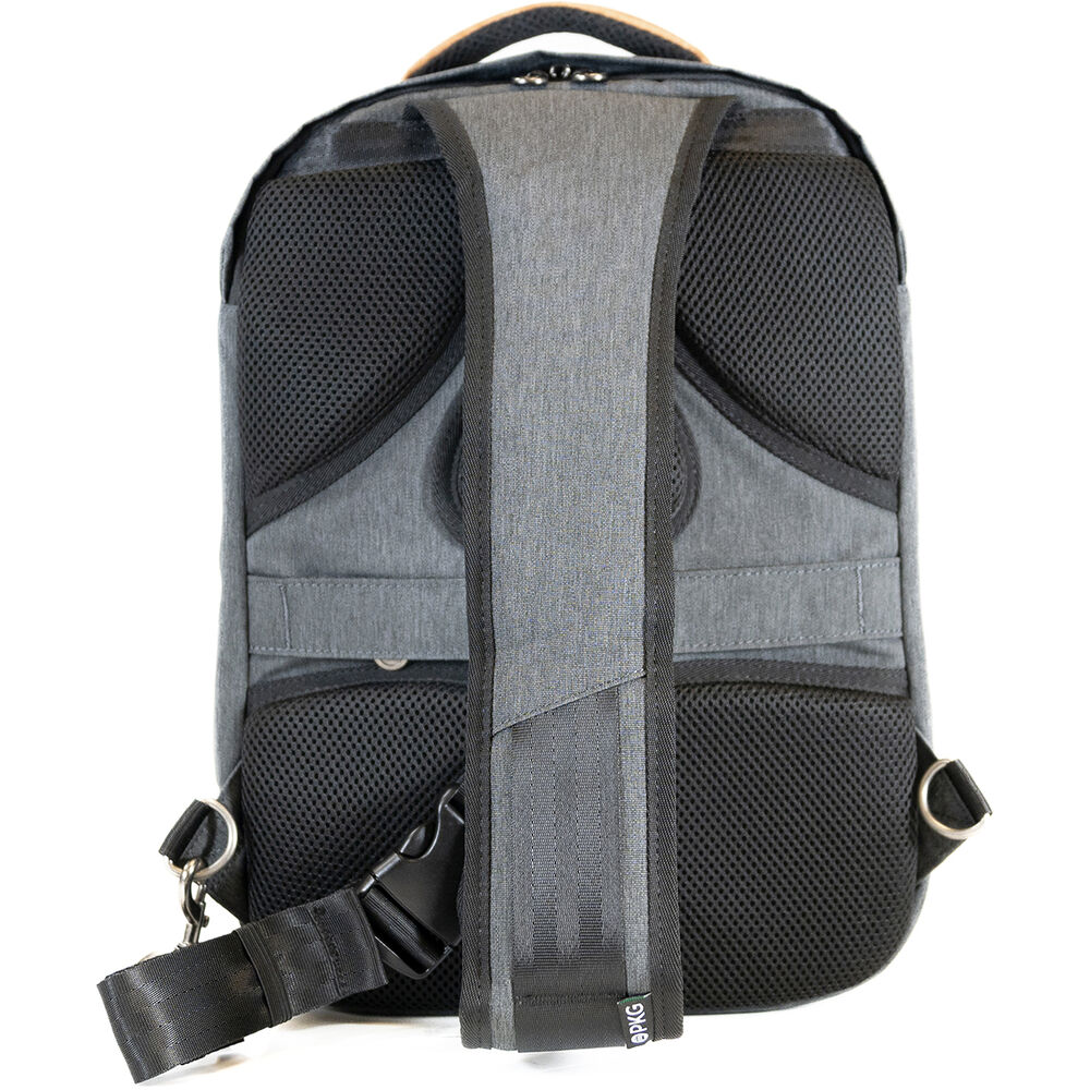 PKG International Robson Recycled Cross-Body Laptop Bag (Black/Gray, 12L) - Image 3