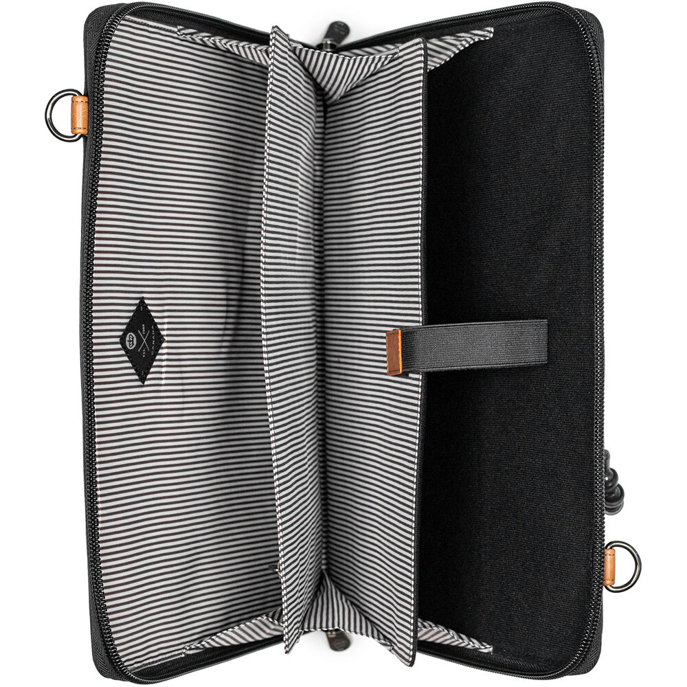 PKG International Wellington Accordion Messenger Bag (10L, Black/Tan) - Image 4