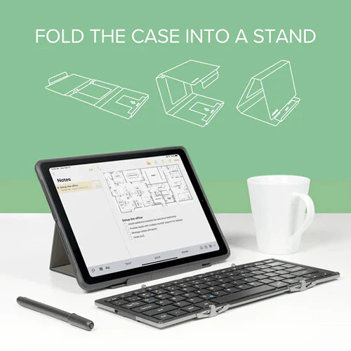Plugable Full-Size Folding Bluetooth Keyboard with Case - Image 3