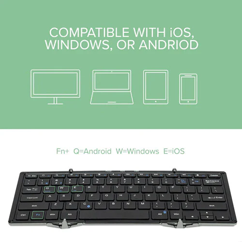 Plugable Full-Size Folding Bluetooth Keyboard with Case - Image 4