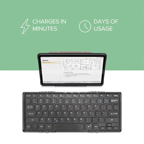 Plugable Full-Size Folding Bluetooth Keyboard with Case - Image 5