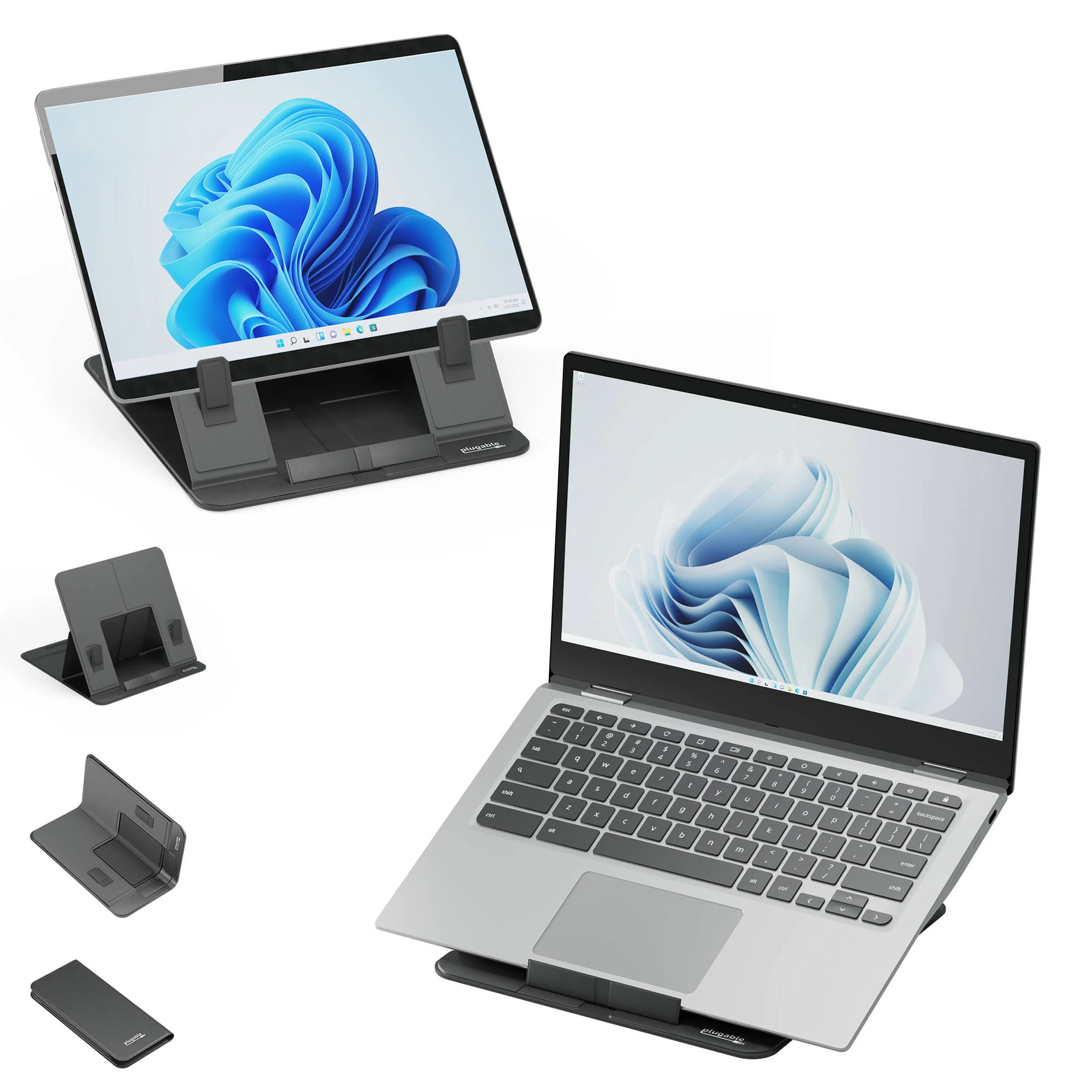 Plugable Portable Foldable Laptop and Tablet Stand (Black) - Image 2