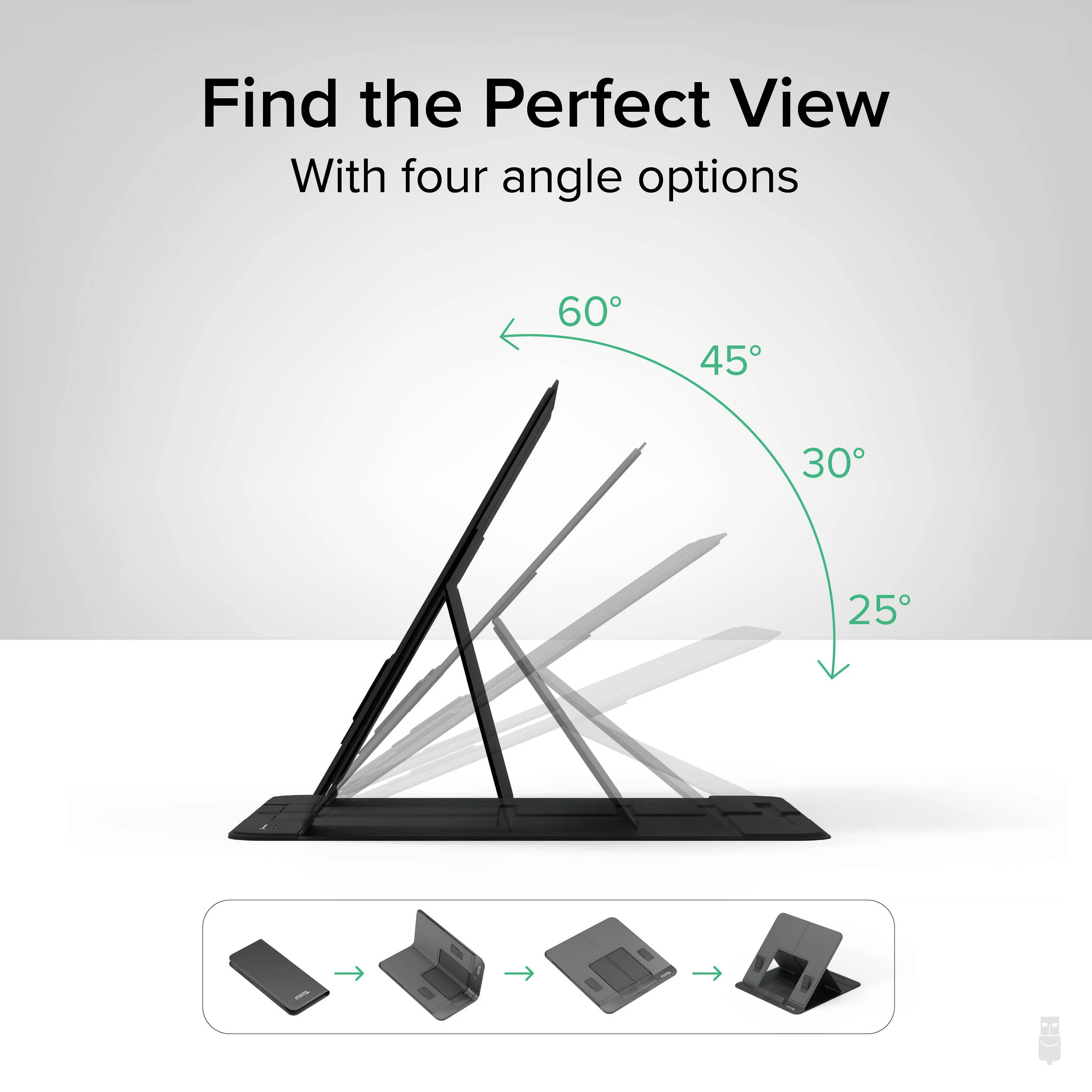 Plugable Portable Foldable Laptop and Tablet Stand (Black) - Image 5