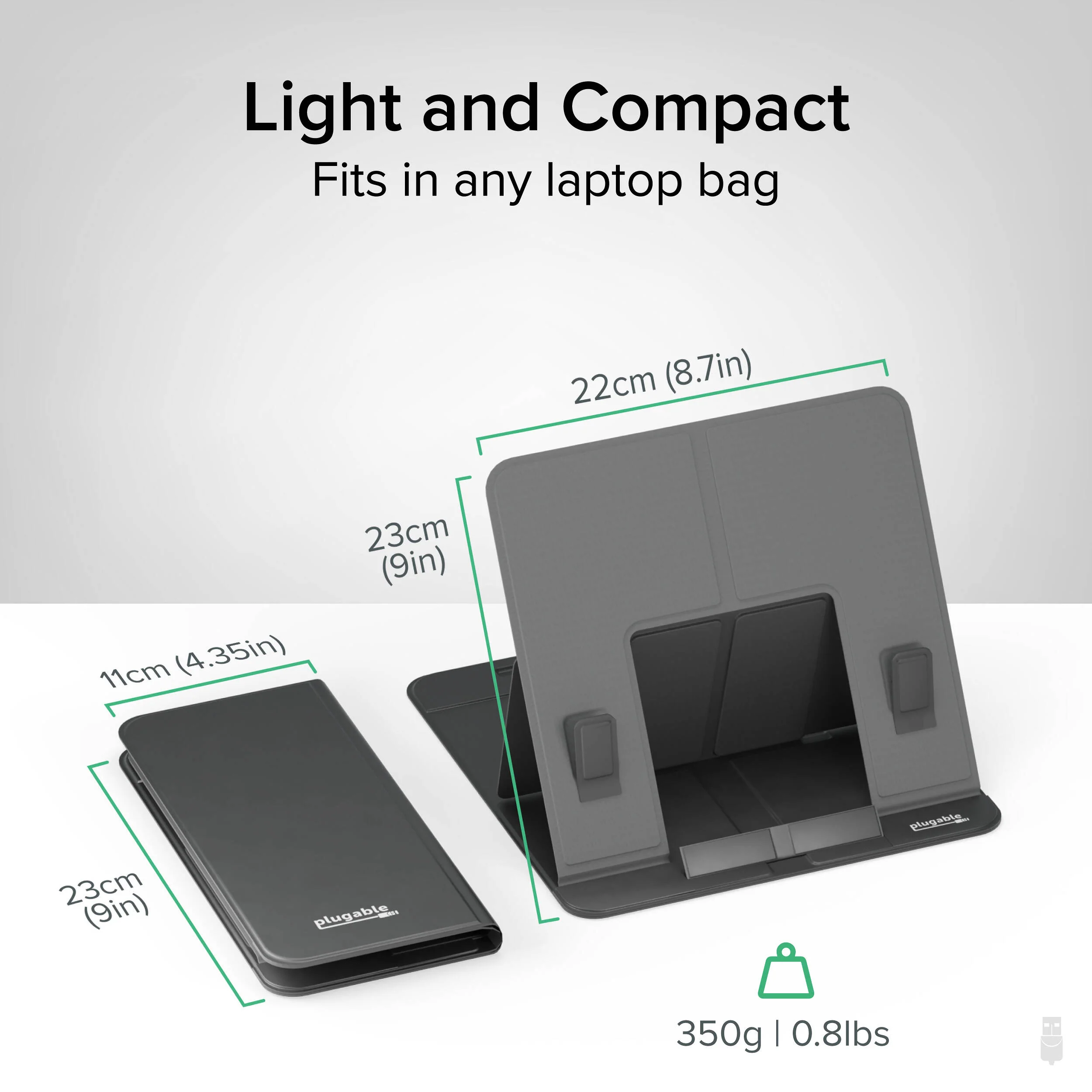 Plugable Portable Foldable Laptop and Tablet Stand (Black) - Image 7