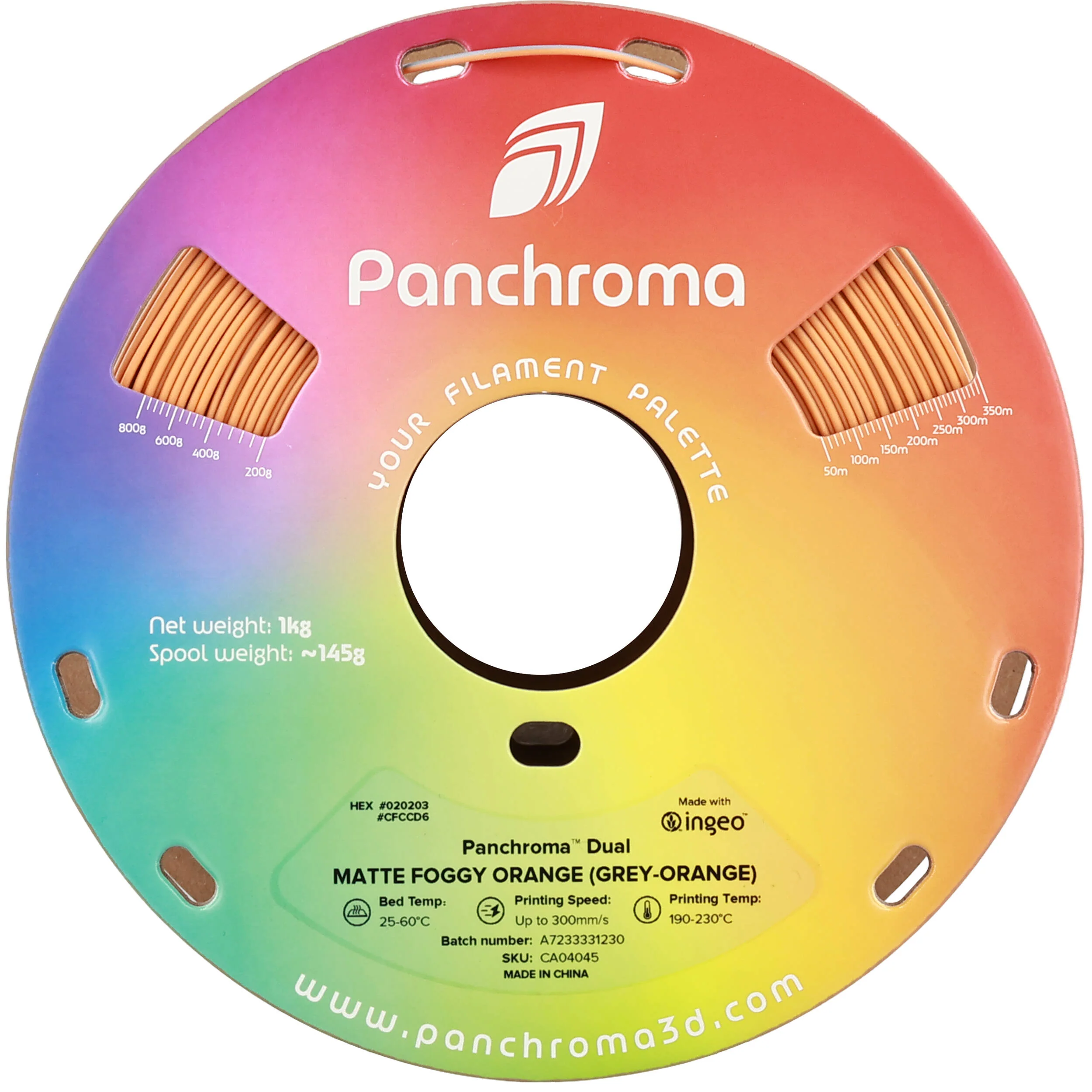 Polymaker Panchroma Dual Matte PLA Filament (1kg, Gray & Orange) - Image 4
