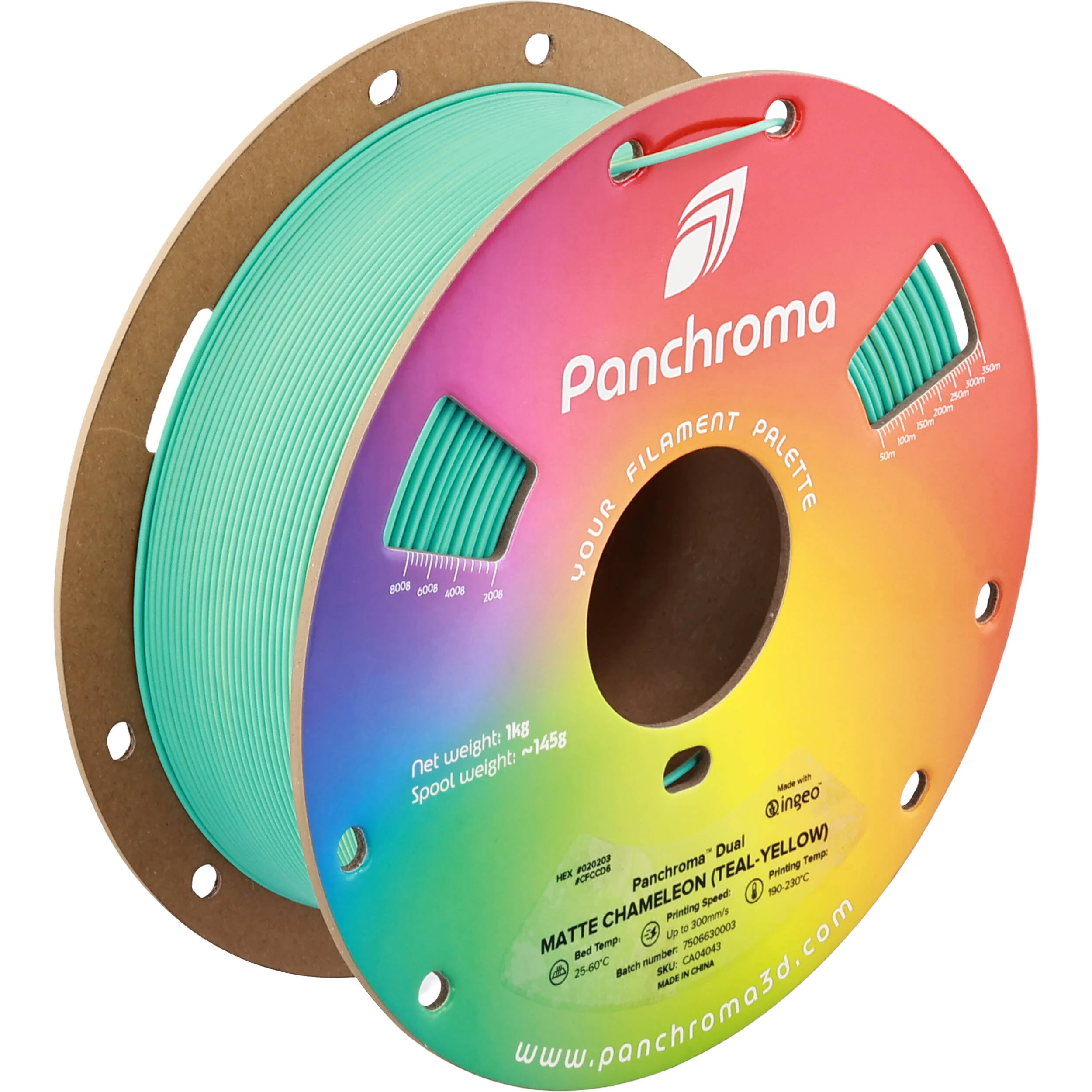 Polymaker Panchroma Dual Matte PLA Filament (1kg, Teal & Yellow) - Image 5