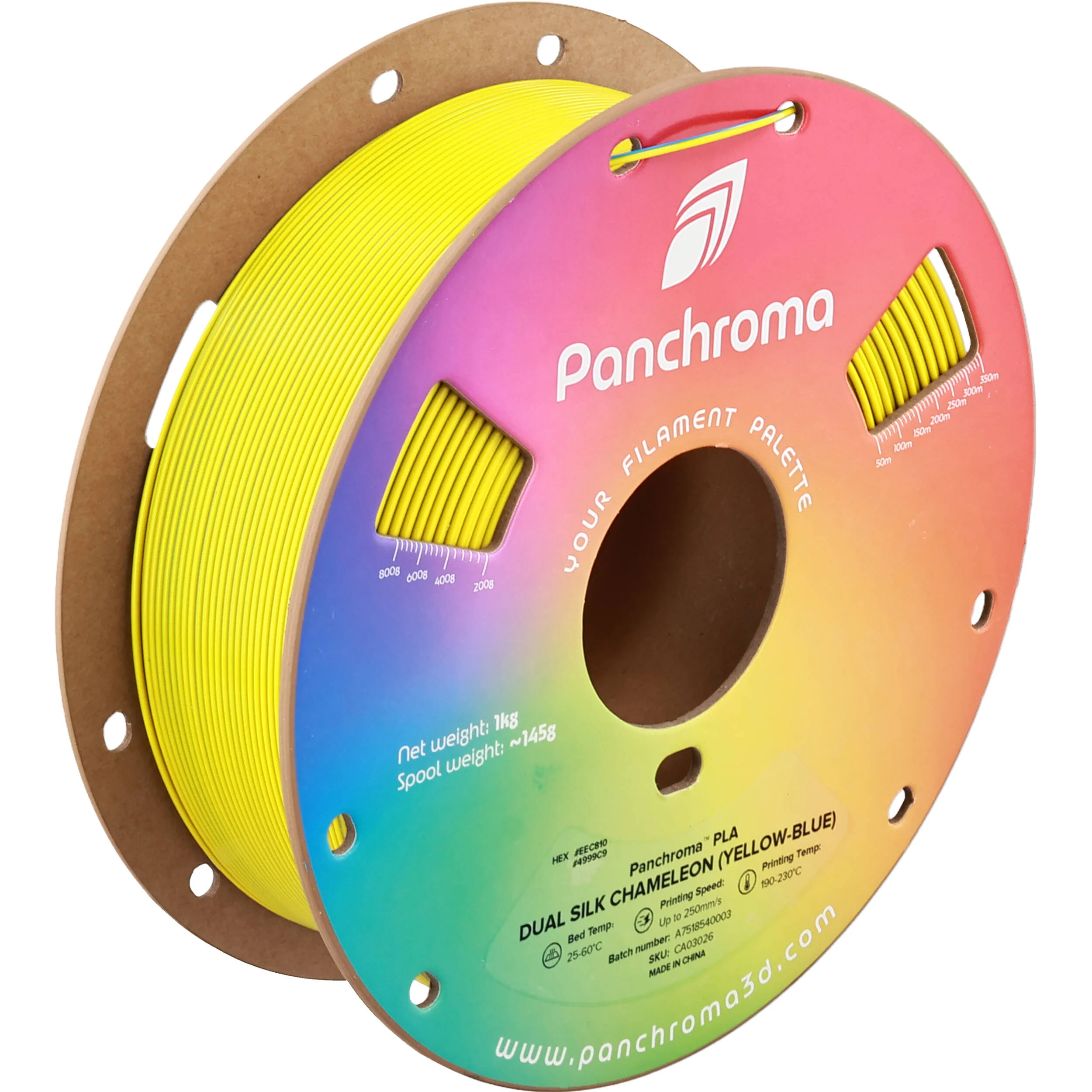 Polymaker Panchroma Dual Silk PLA Filament (1kg, Yellow & Blue Chameleon) - Image 5