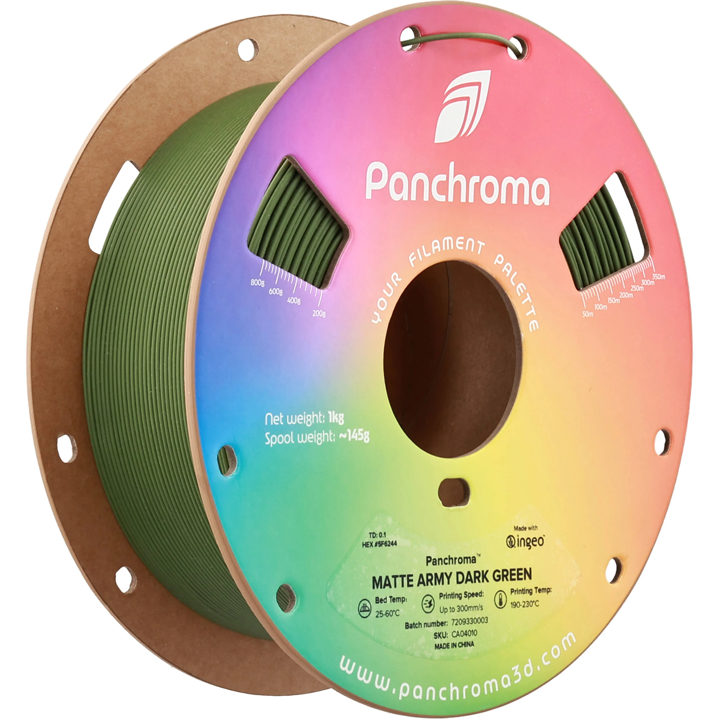Polymaker Panchroma Matte PLA Filament (1kg, Army Dark Green)