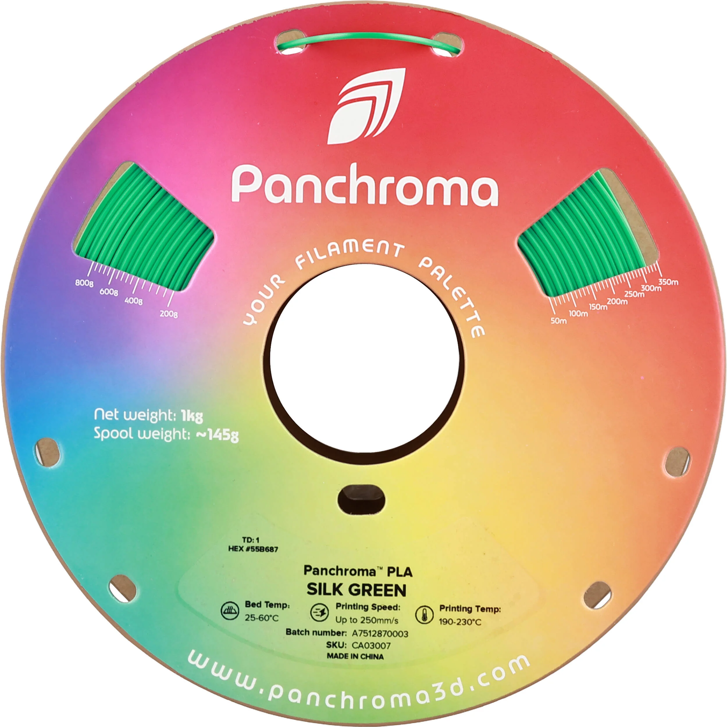 Polymaker Panchroma Silk PLA Filament (1kg, Silk Green) - Image 4