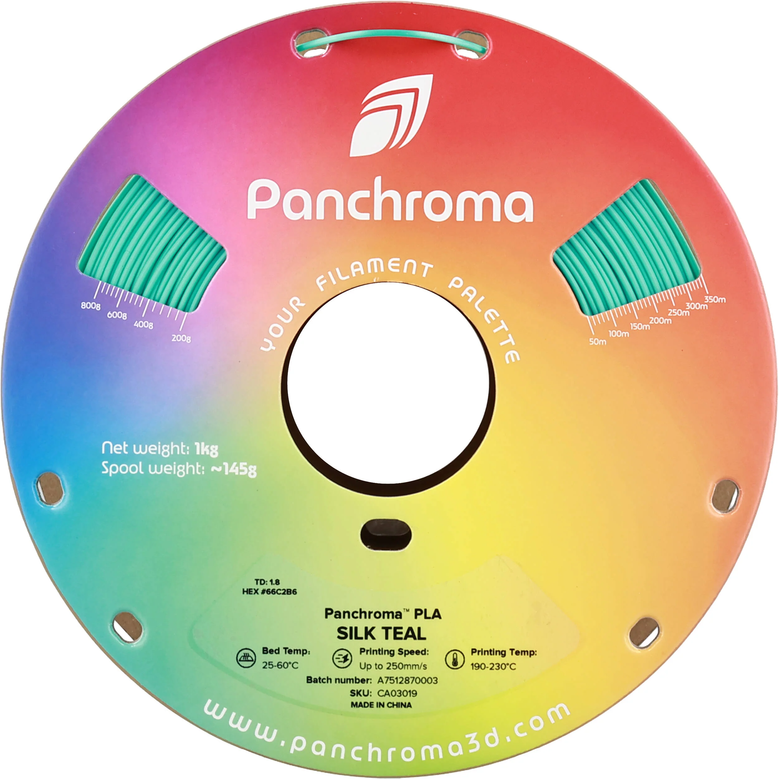 Polymaker Panchroma Silk PLA Filament (1kg, Silk Teal) - Image 4