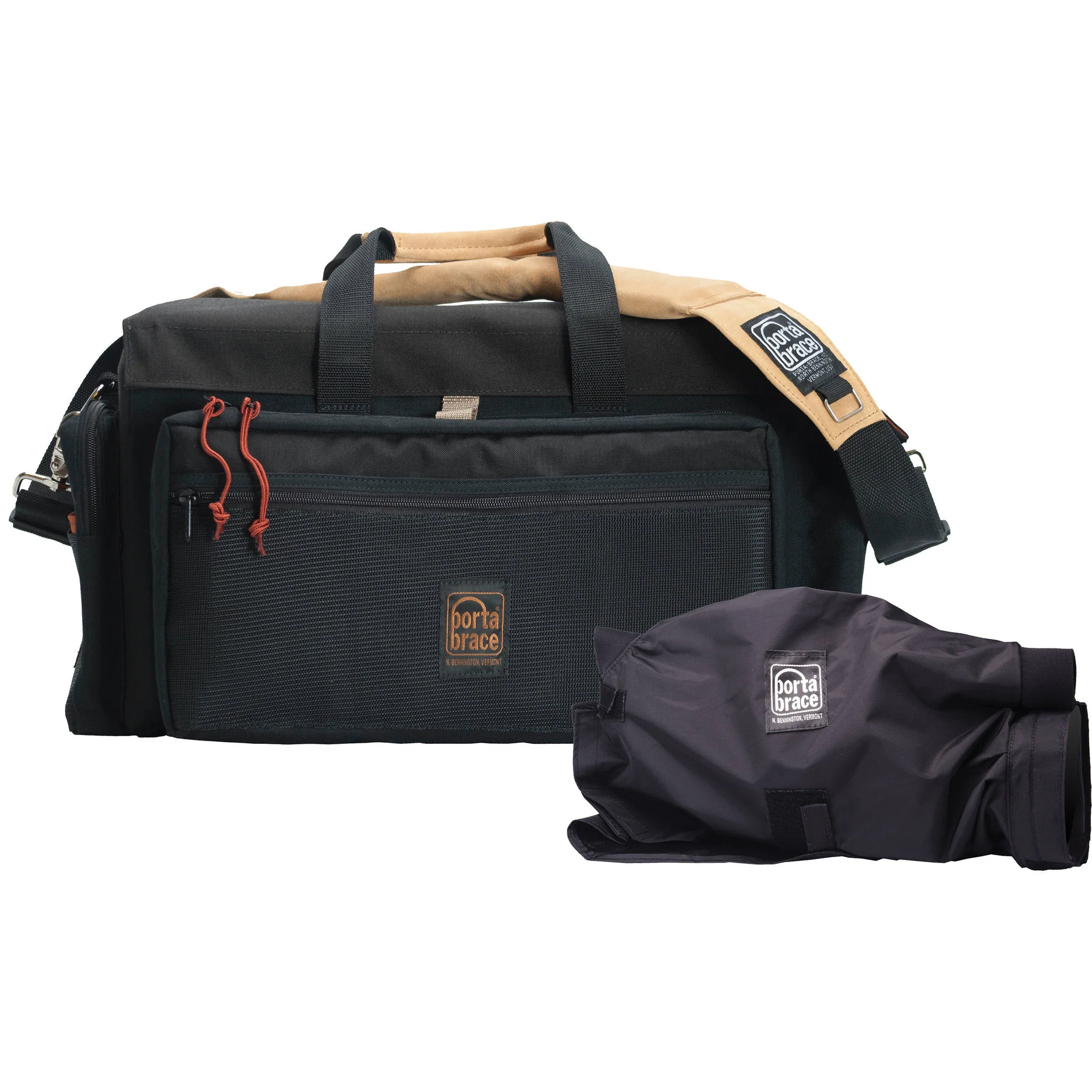 Porta Brace DVO2R-QS-M3 DV Case with QS-M3 Quick Slick Mini Rain Cover (Black with Copper Trim) - Image 5