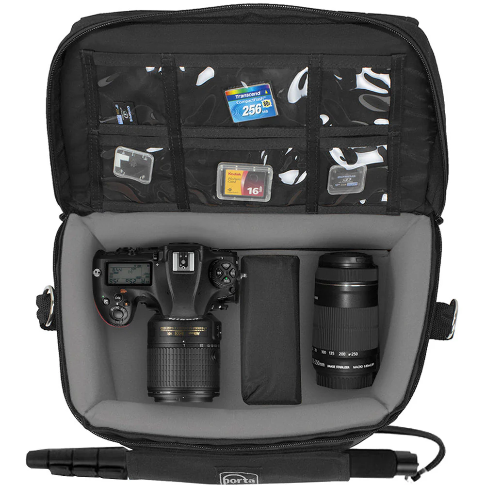 PortaBrace MS-DSLR2 Messenger Camera Bag (Large, Black) - Image 2