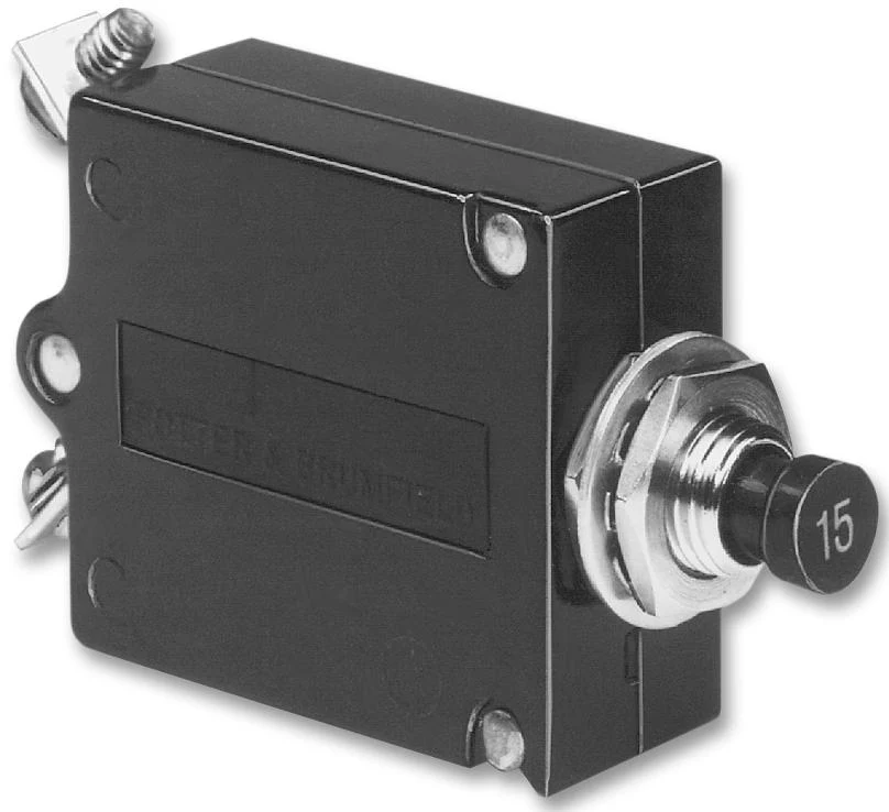 POTTER&BRUMFIELD - TE Connectivity W23-X1A1G-10 Thermal Circuit Breaker W23 Series 10 A 1 Pole 50 VDC 240 VAC Panel
