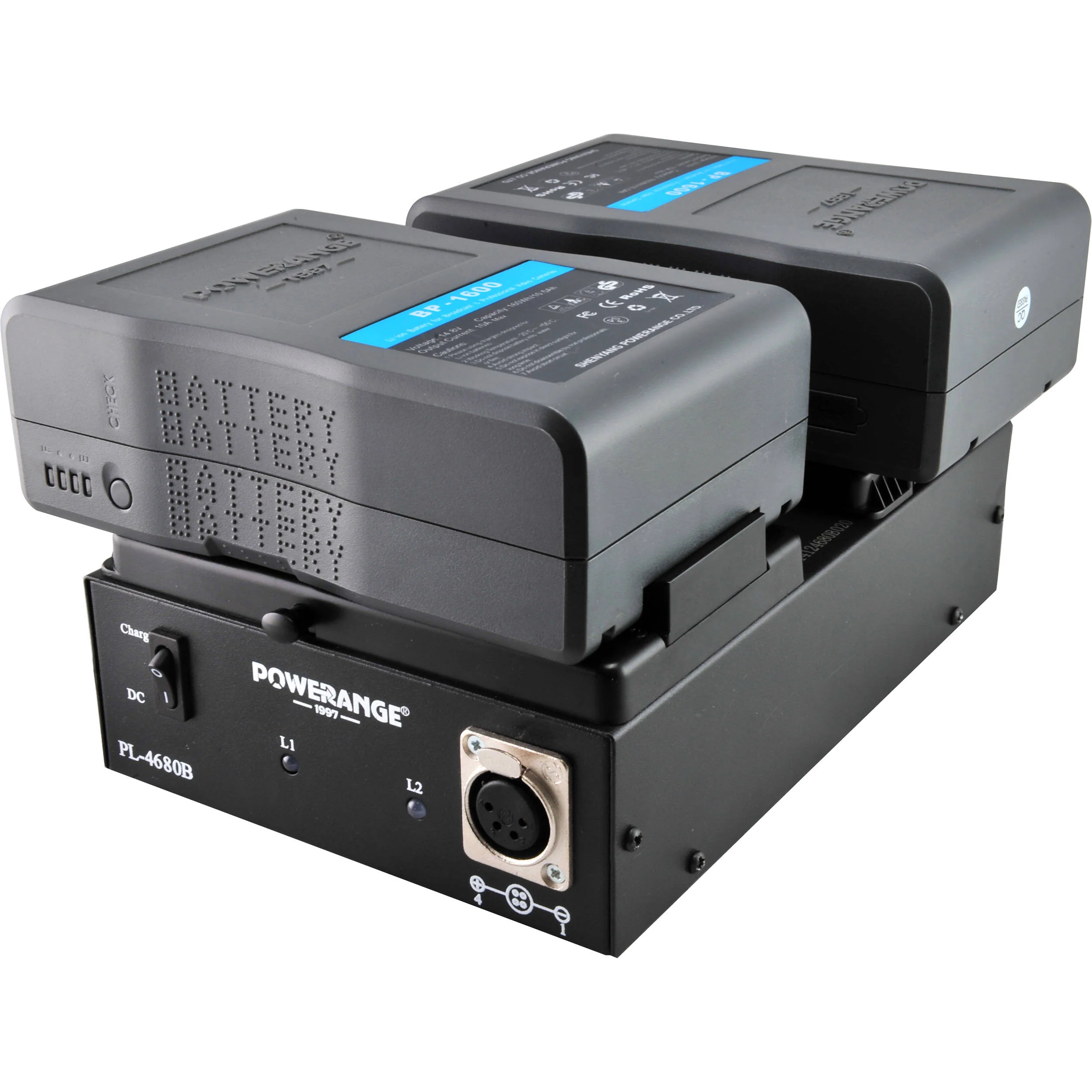 POWERANGE PL-4680B Dual-Channel 100W Charger with 16.4V/5A DC Output for V-Mount Lithium-Ion Batteries - Image 3
