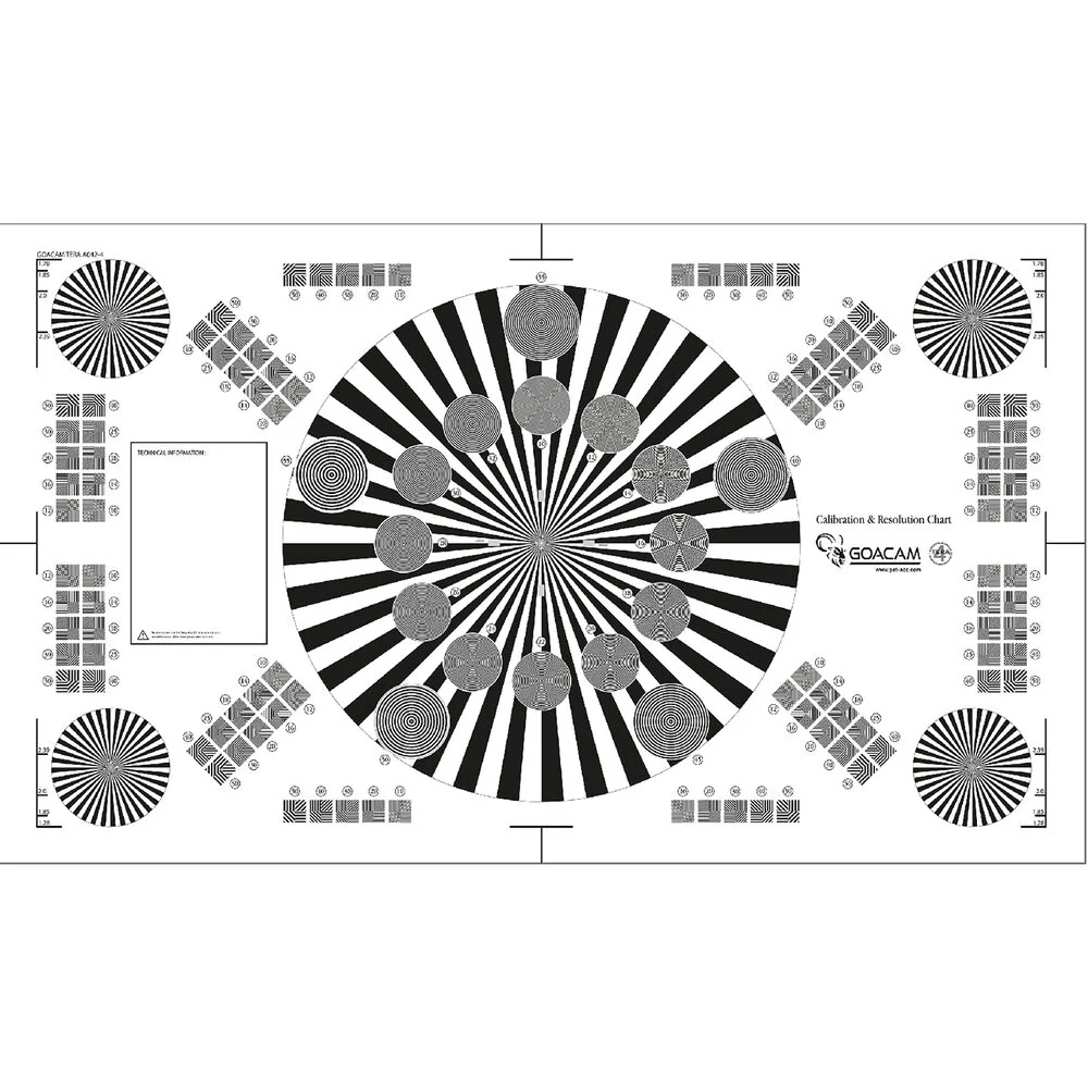 Pret a Tourner Goacam Tera 4 Calibration and Resolution Test Chart (21 x 35")