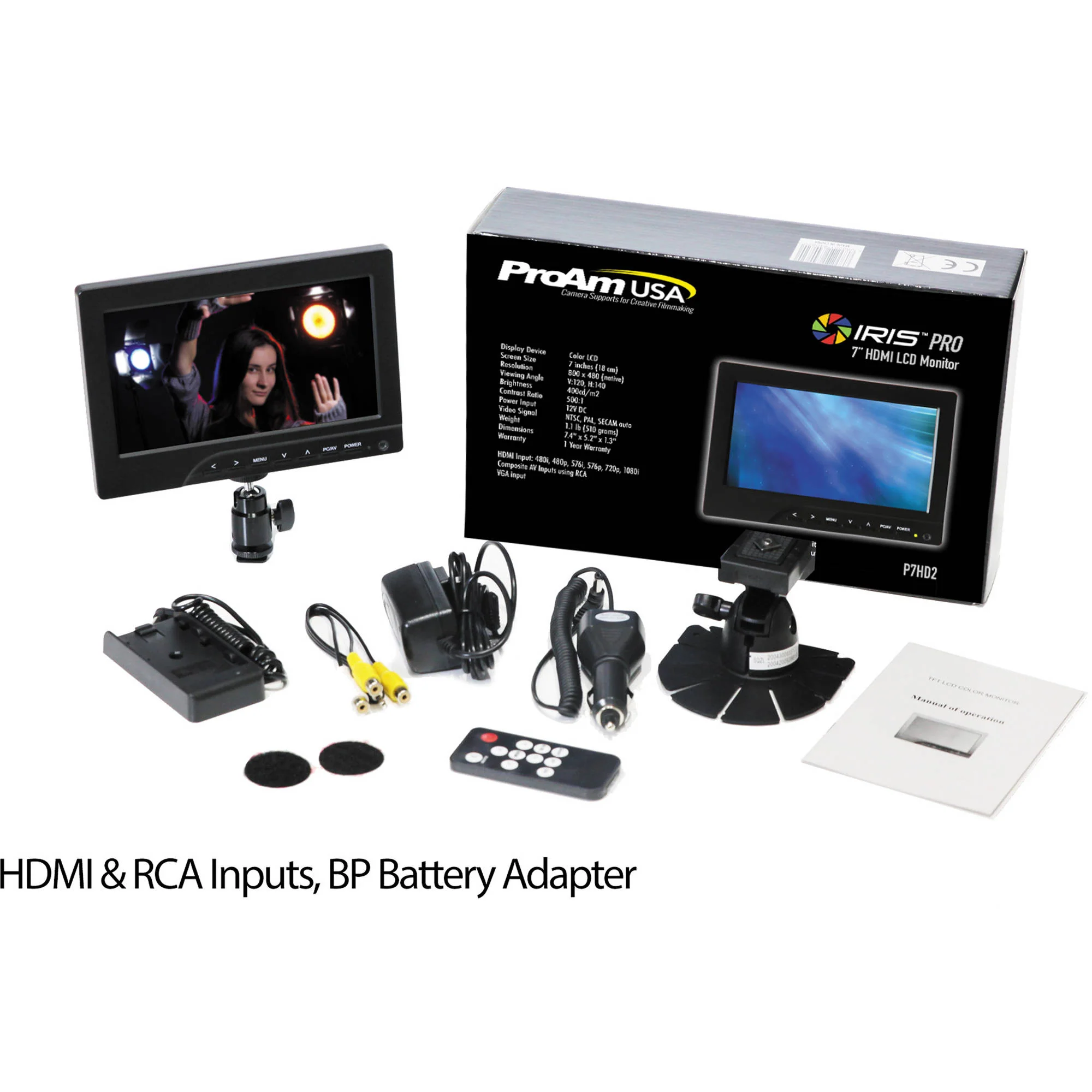 ProAm USA Iris Pro 7" On-Camera Monitor Basic Kit - Image 5