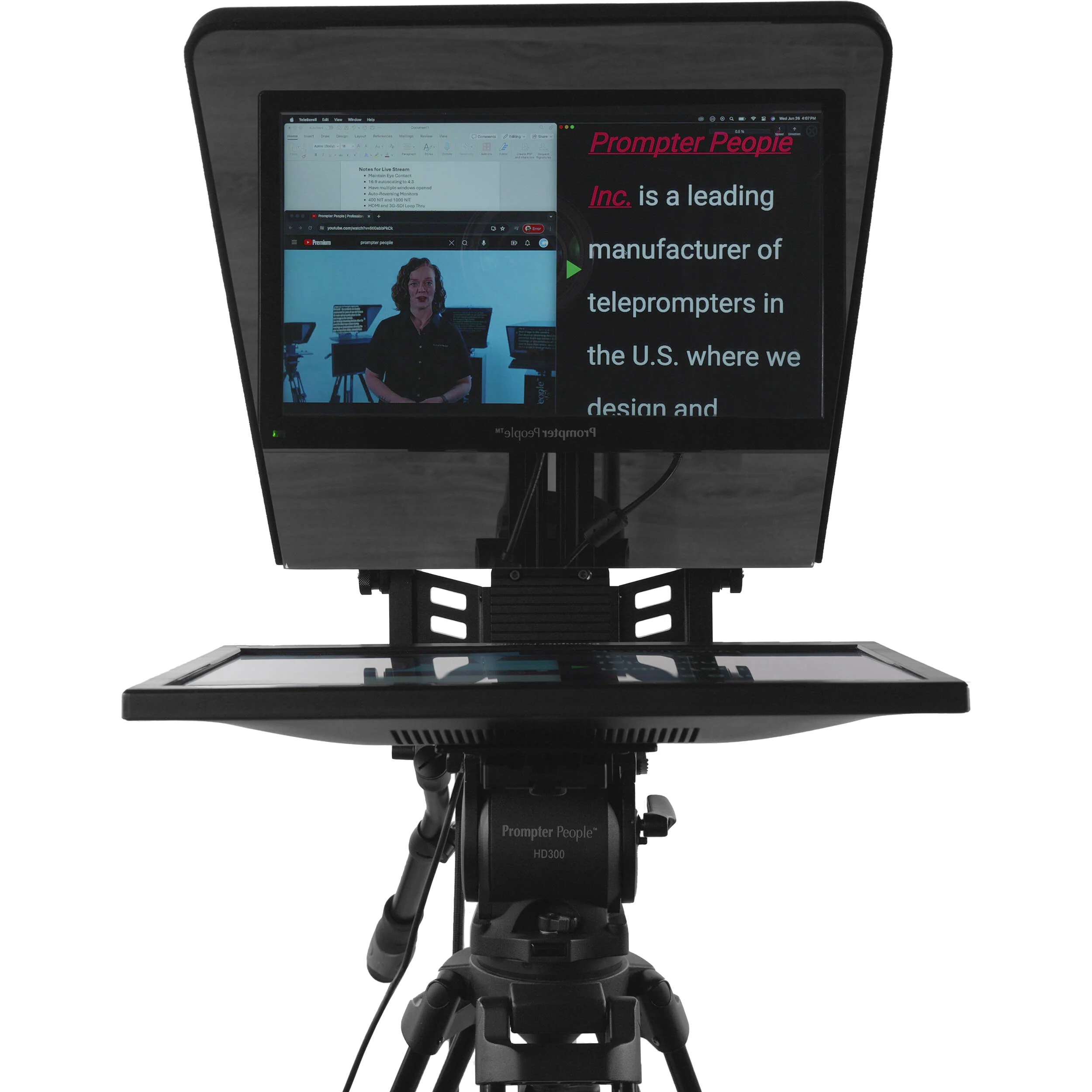 Prompter People ProLine Plus Freestand Teleprompter with 15" Wide Monitor - Image 4