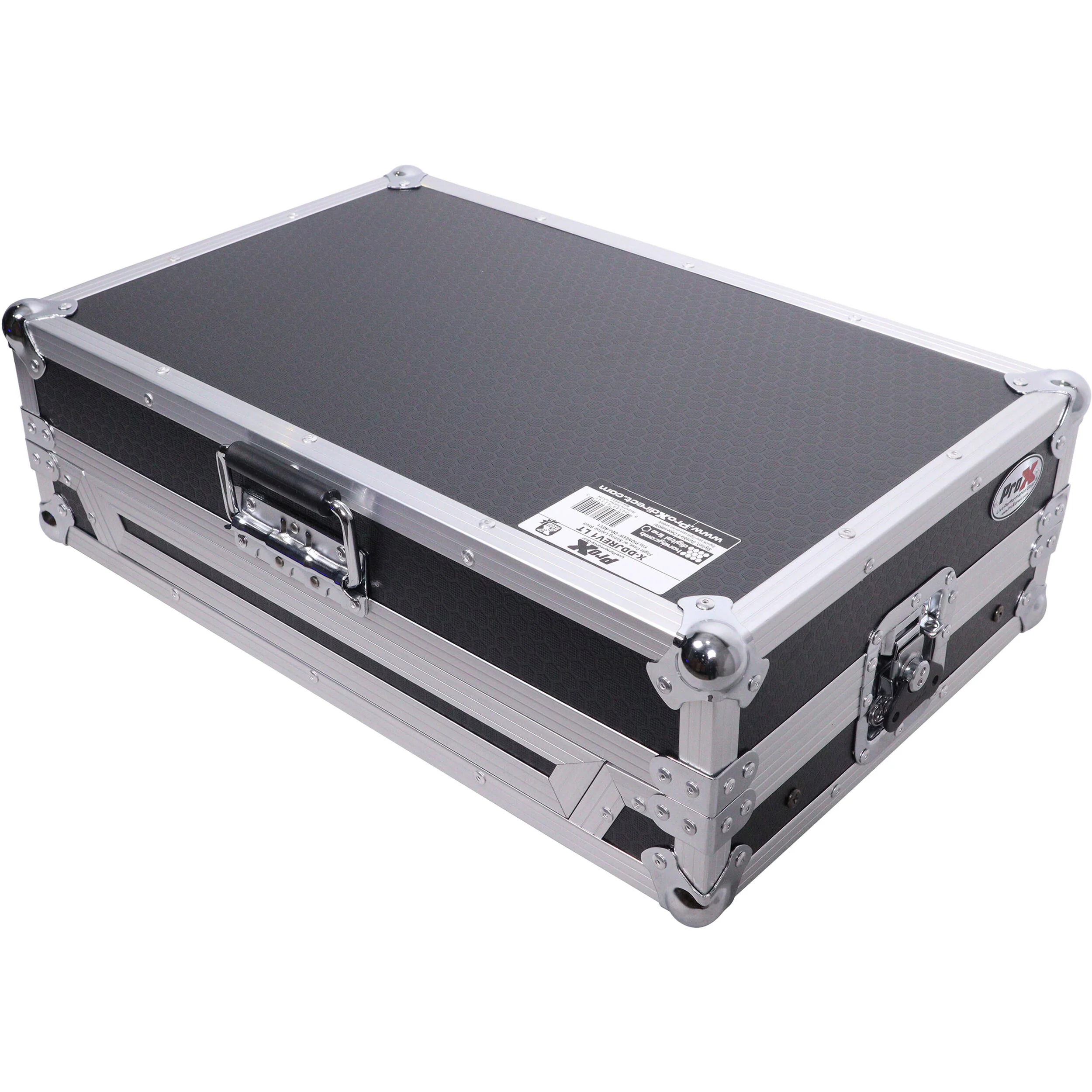 ProX ATA Flight Style Road Case for Pioneer DDJ-400 / DDJ-SB3 with Laptop Shelf (Silver-on-Black) - Image 4