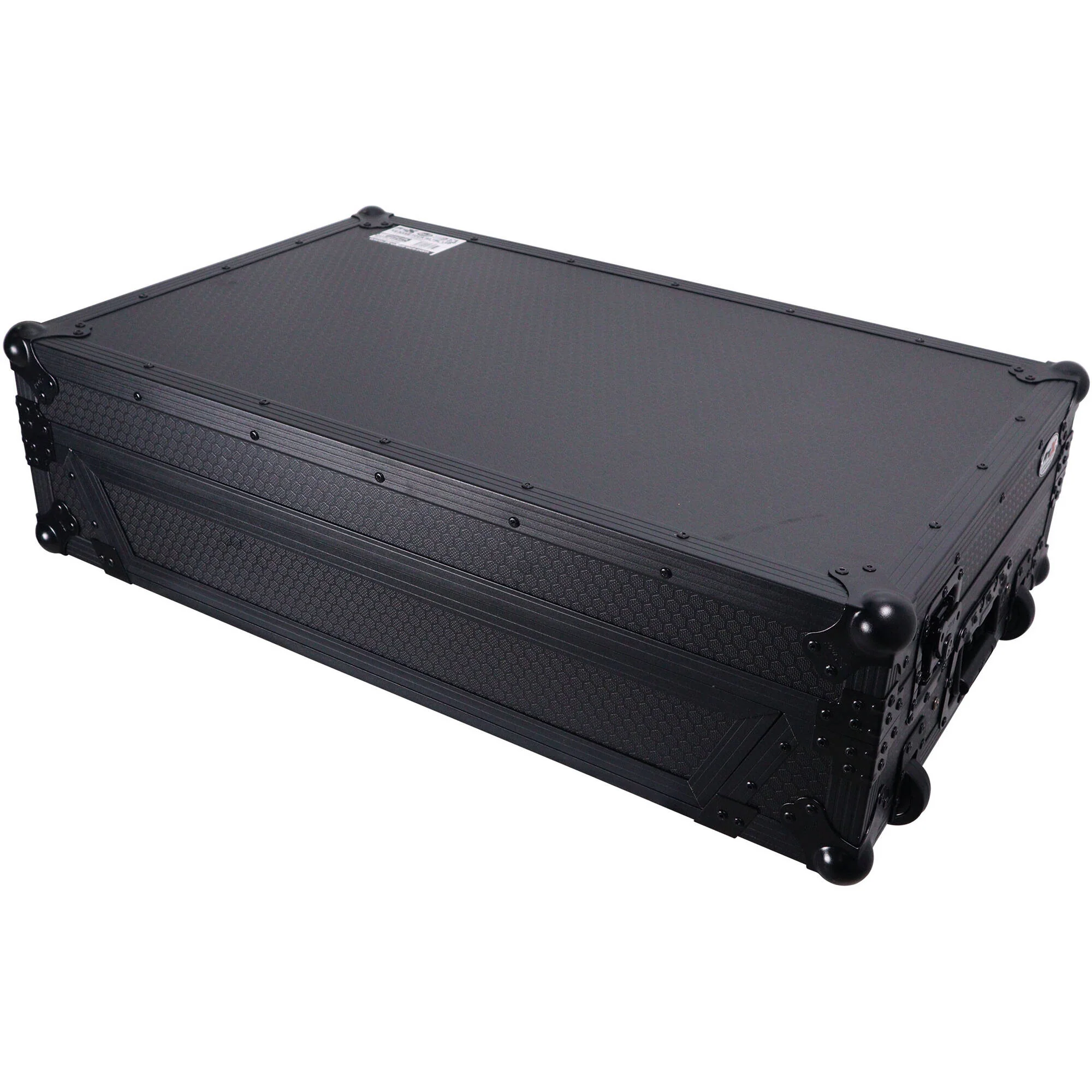 ProX ATA Flight-Style Road Case for RANE Four DJ Controller with Laptop Shelf with LED and Wheels (1 RU, Black) - Image 2
